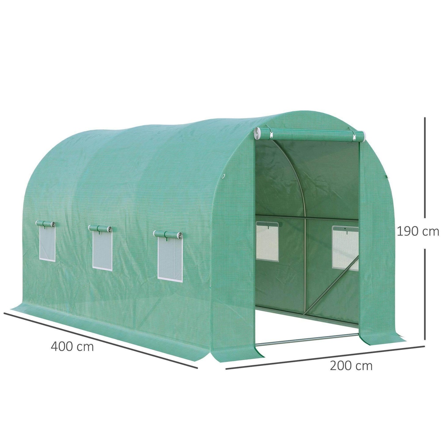 Outsunny Garden Greenhouse 4L x 2W x 2H - Durable Zipped Door - ALL4U RETAILER LTD