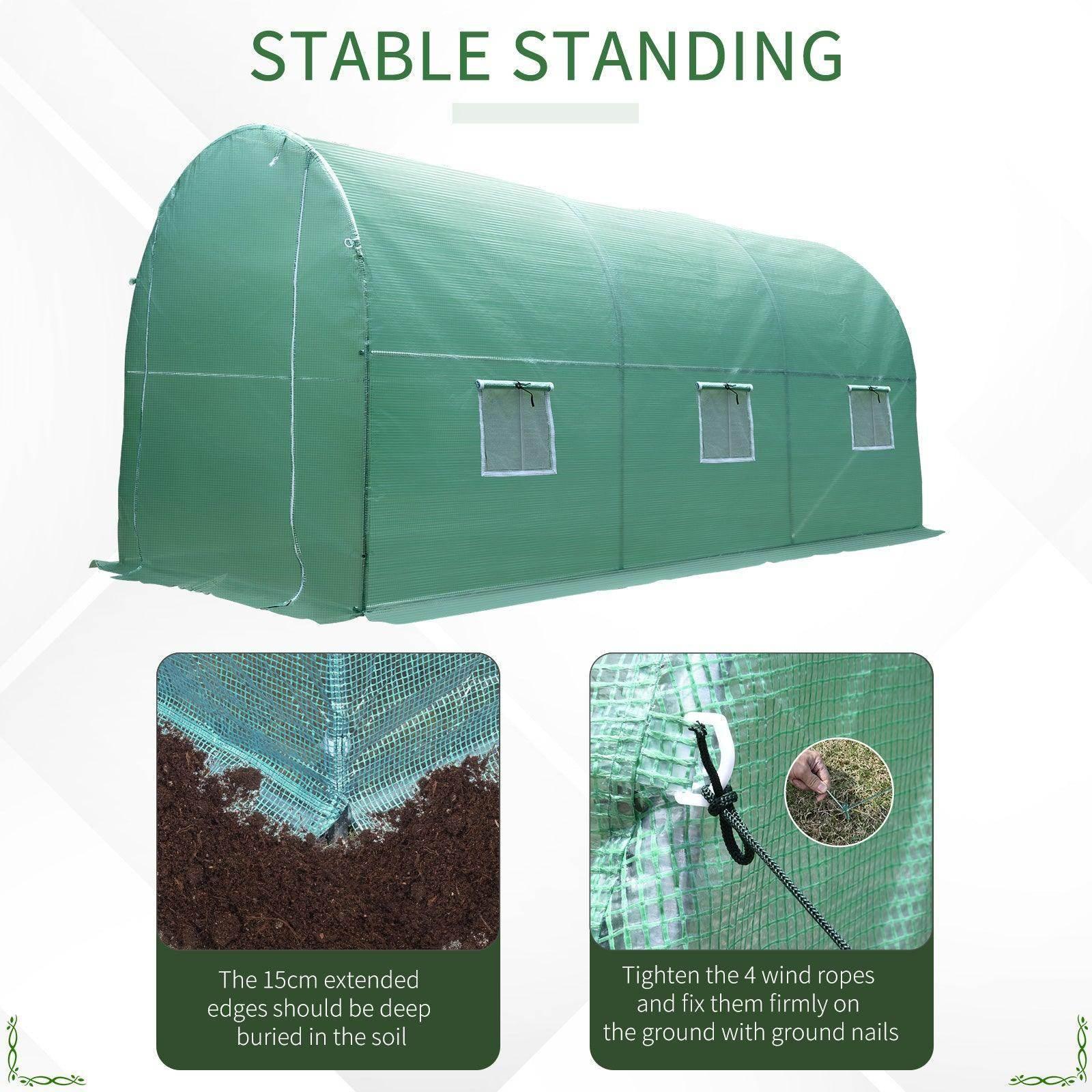 Outsunny Garden Greenhouse 4L x 2W x 2H - Durable Zipped Door - ALL4U RETAILER LTD