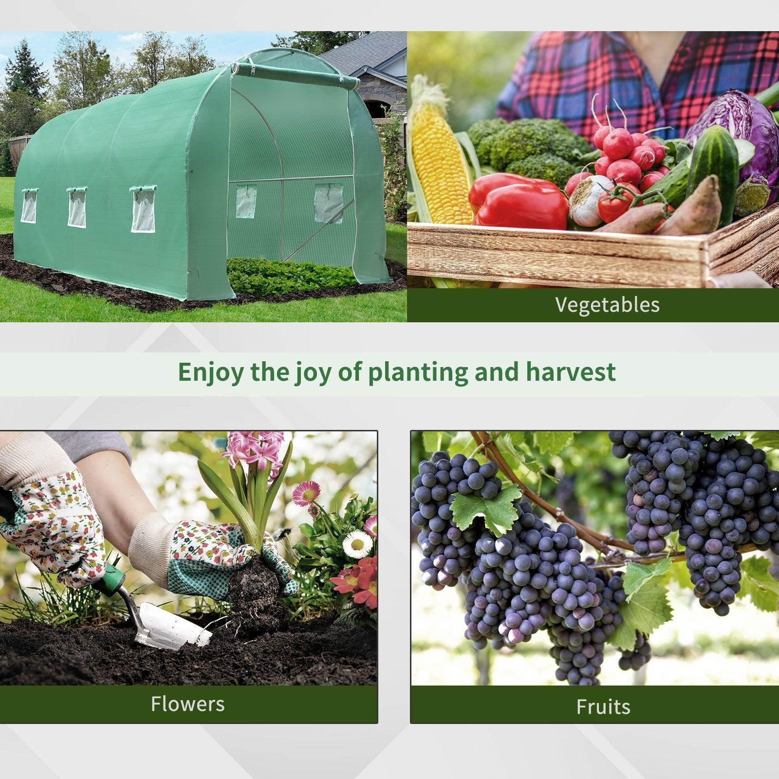 Outsunny Garden Greenhouse 4L x 2W x 2H - Durable Zipped Door - ALL4U RETAILER LTD