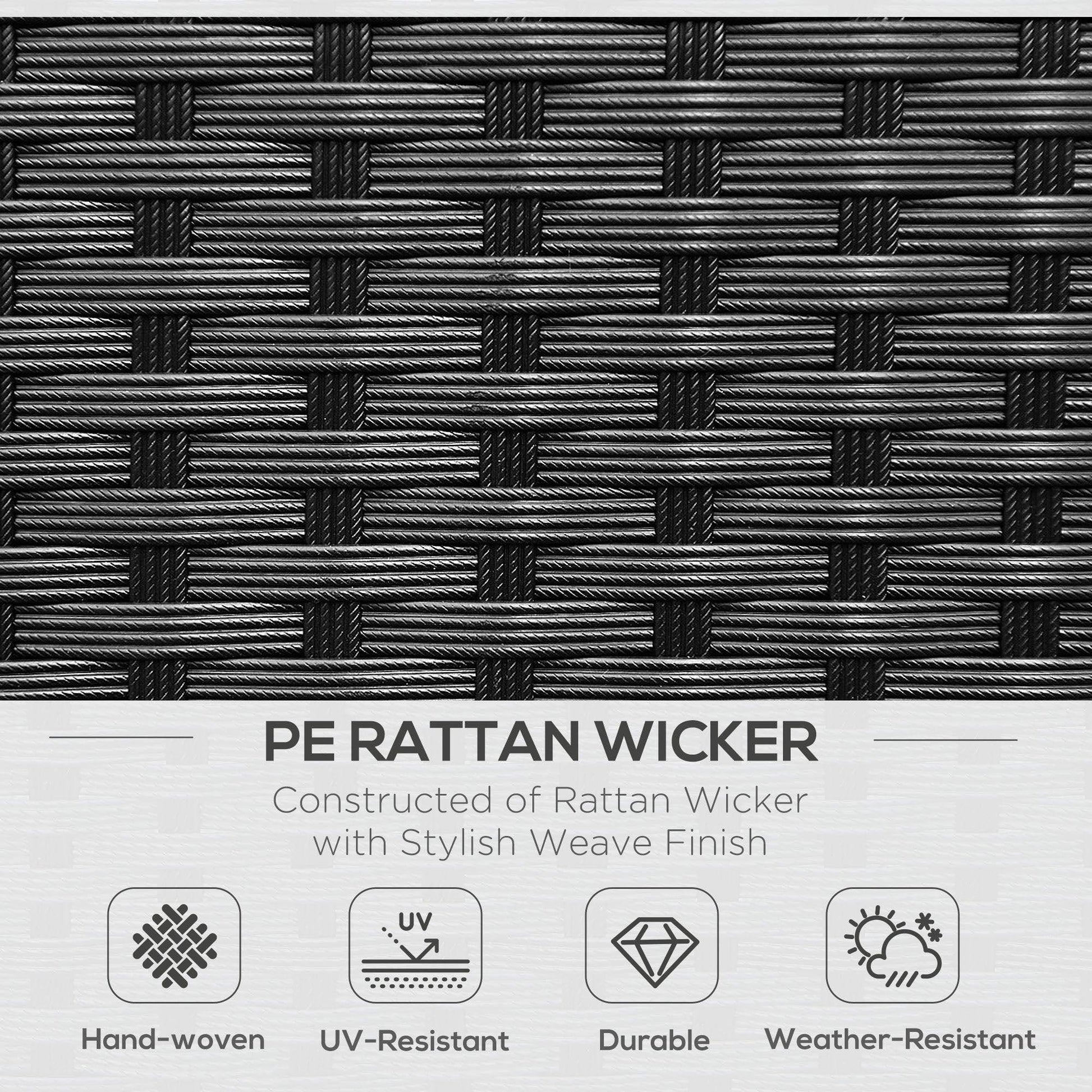 Outsunny Garden Rattan Love Seat with Cushions - ALL4U RETAILER LTD