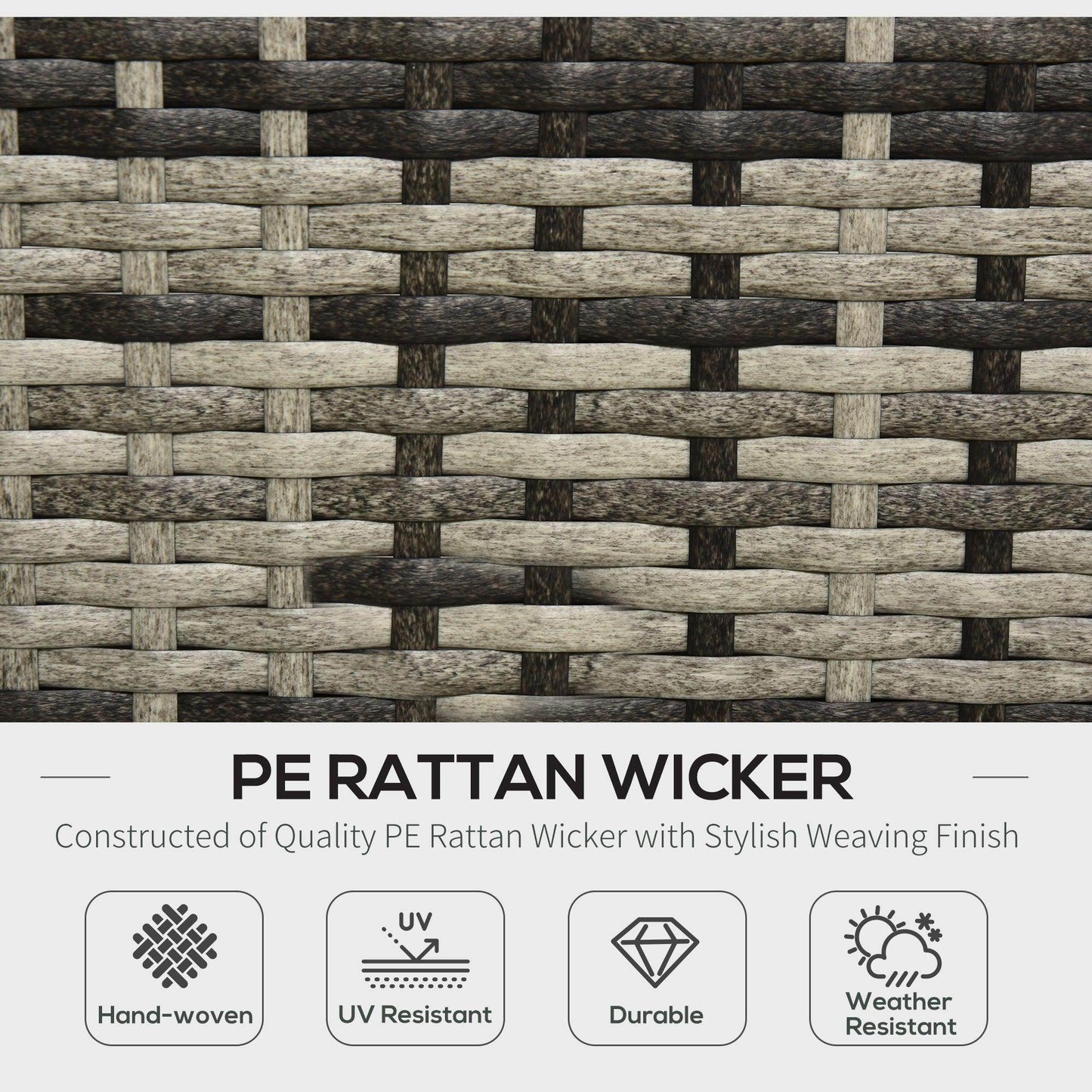 Outsunny Garden Rattan Sofa Set with Cushions - ALL4U RETAILER LTD