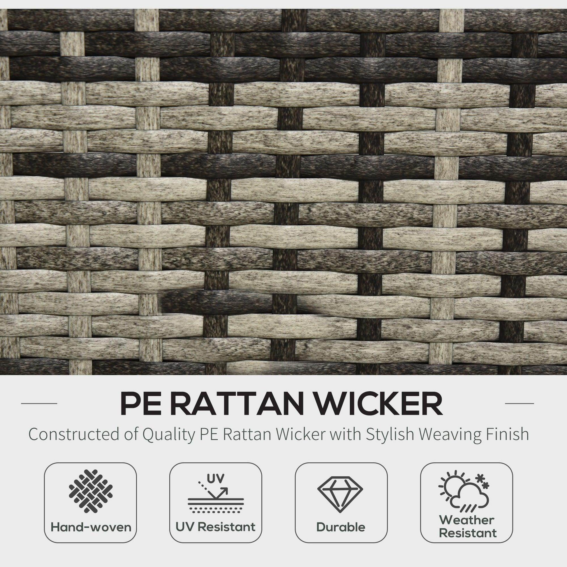 Outsunny Garden Rattan Sofa Set with Cushions - ALL4U RETAILER LTD