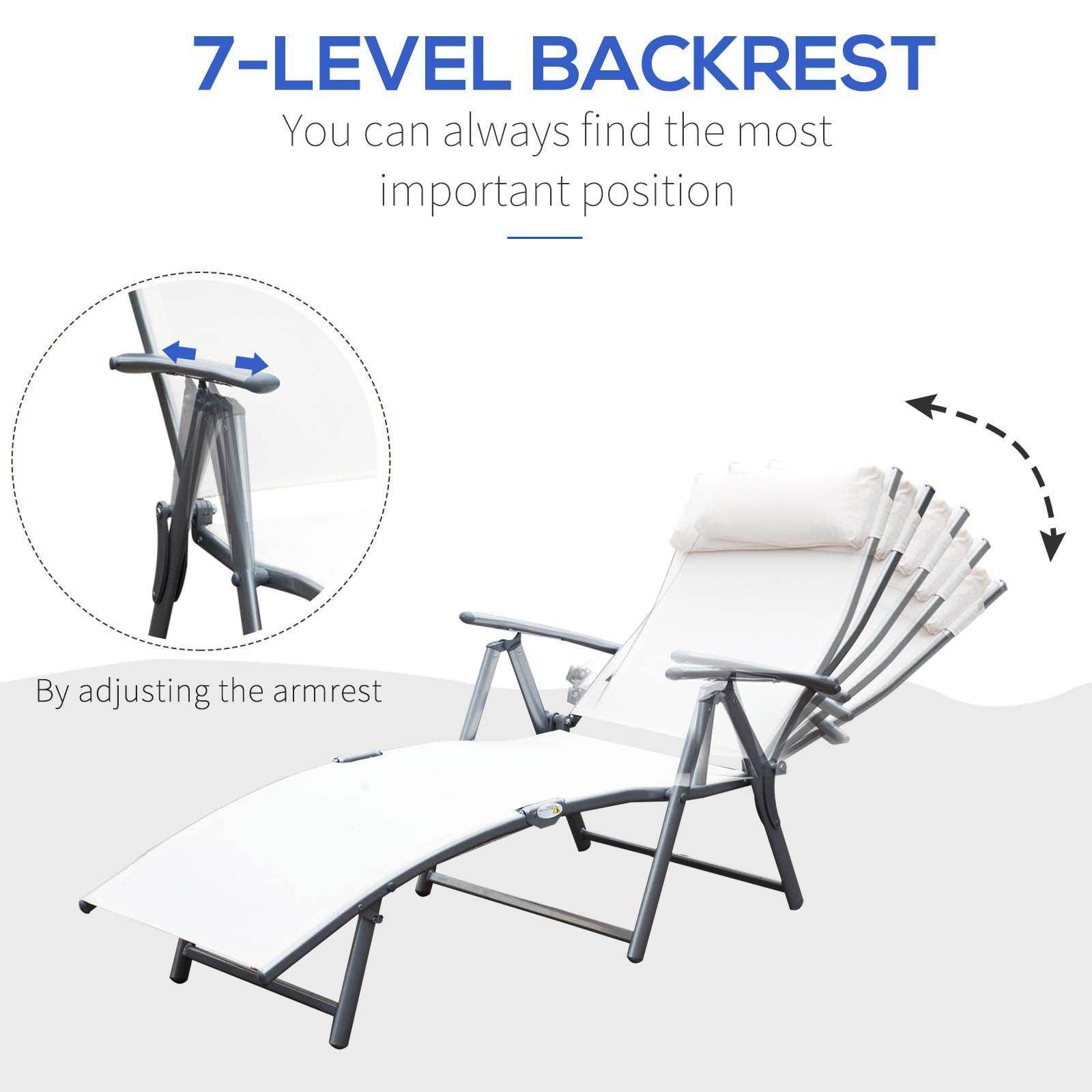 Outsunny Garden Sun Lounger Foldable Chair - ALL4U RETAILER LTD