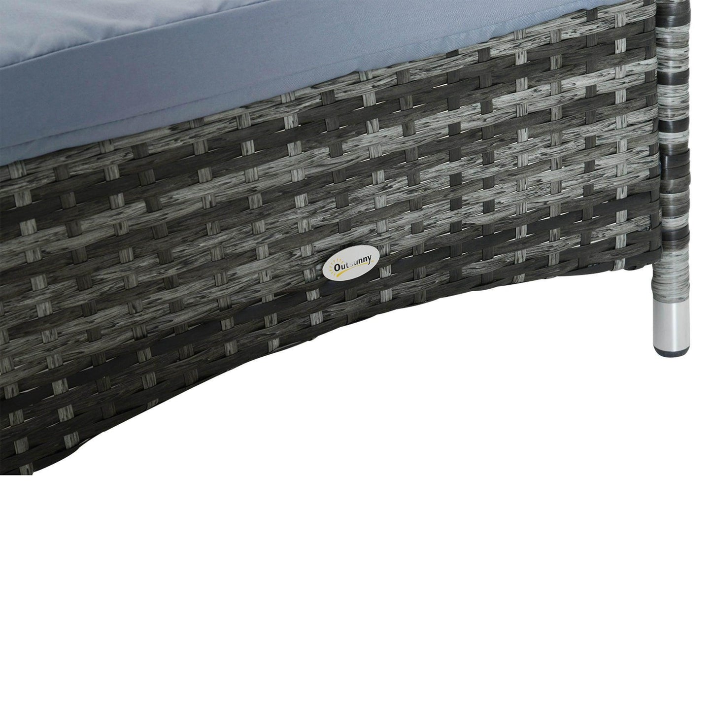 Outsunny Garden Sun Lounger Recliner Bed - Grey - ALL4U RETAILER LTD