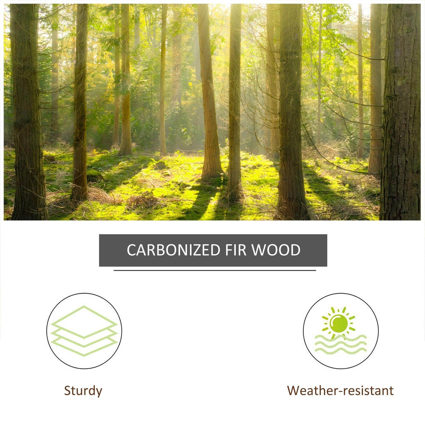 Outsunny Garden Wishing Well Waterfall - Rustic Fir Wood - ALL4U RETAILER LTD