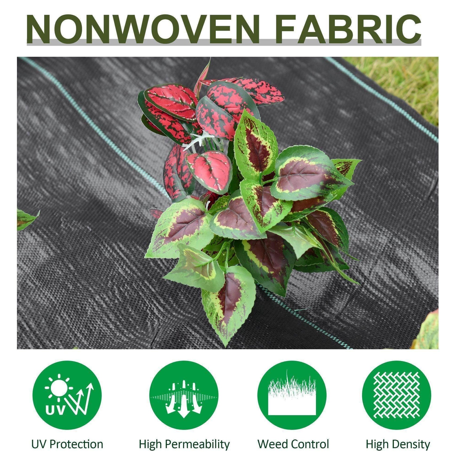 Outsunny Gardener Premium Weed Barrier Landscape Fabric - 2x50m - ALL4U RETAILER LTD