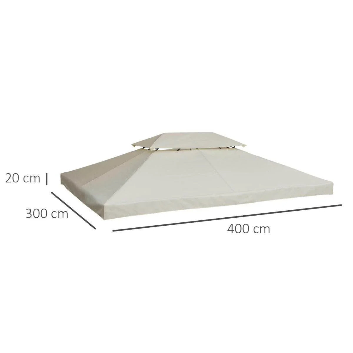 Outsunny Gazebo Replacement Roof Canopy - Cream - ALL4U RETAILER LTD
