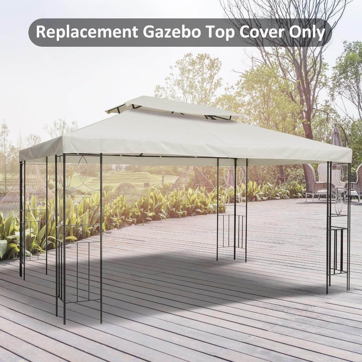 Outsunny Gazebo Replacement Roof Canopy - Cream - ALL4U RETAILER LTD
