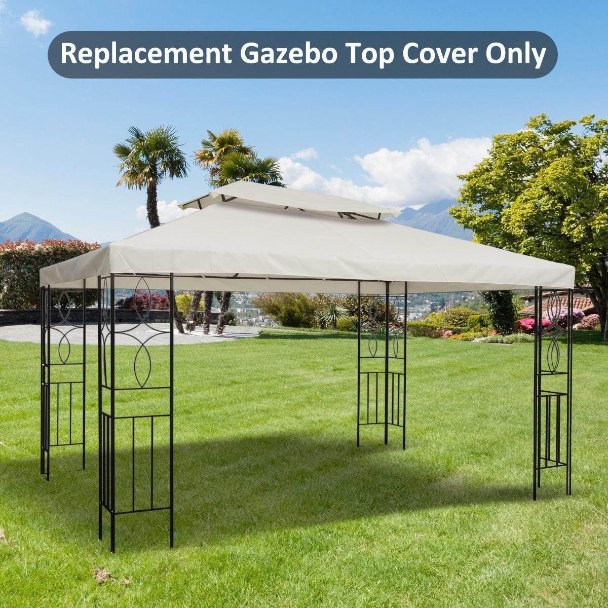 Outsunny Gazebo Replacement Roof Canopy - Cream - ALL4U RETAILER LTD