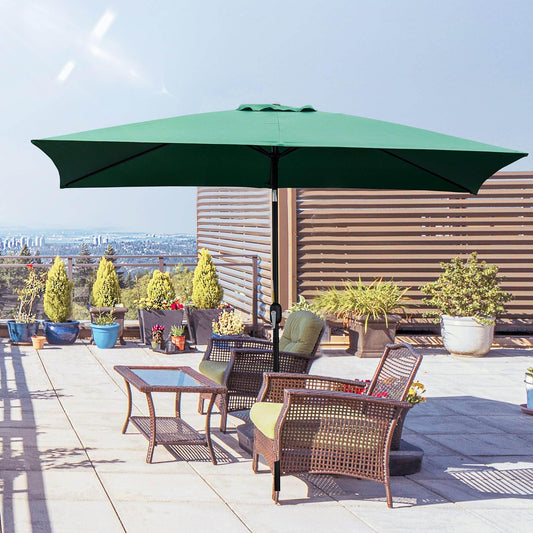 Outsunny Green Patio Umbrella with Tilt Crank - 3x2m - ALL4U RETAILER LTD