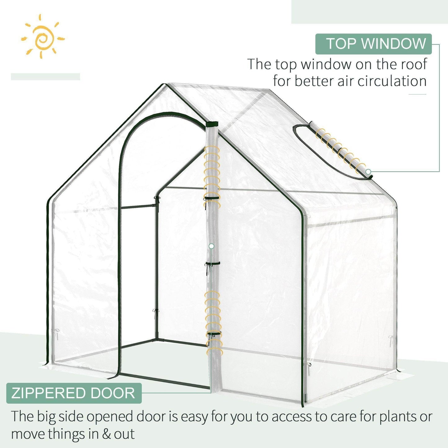 Outsunny Greenhouse - 180x100x168cm - White - ALL4U RETAILER LTD