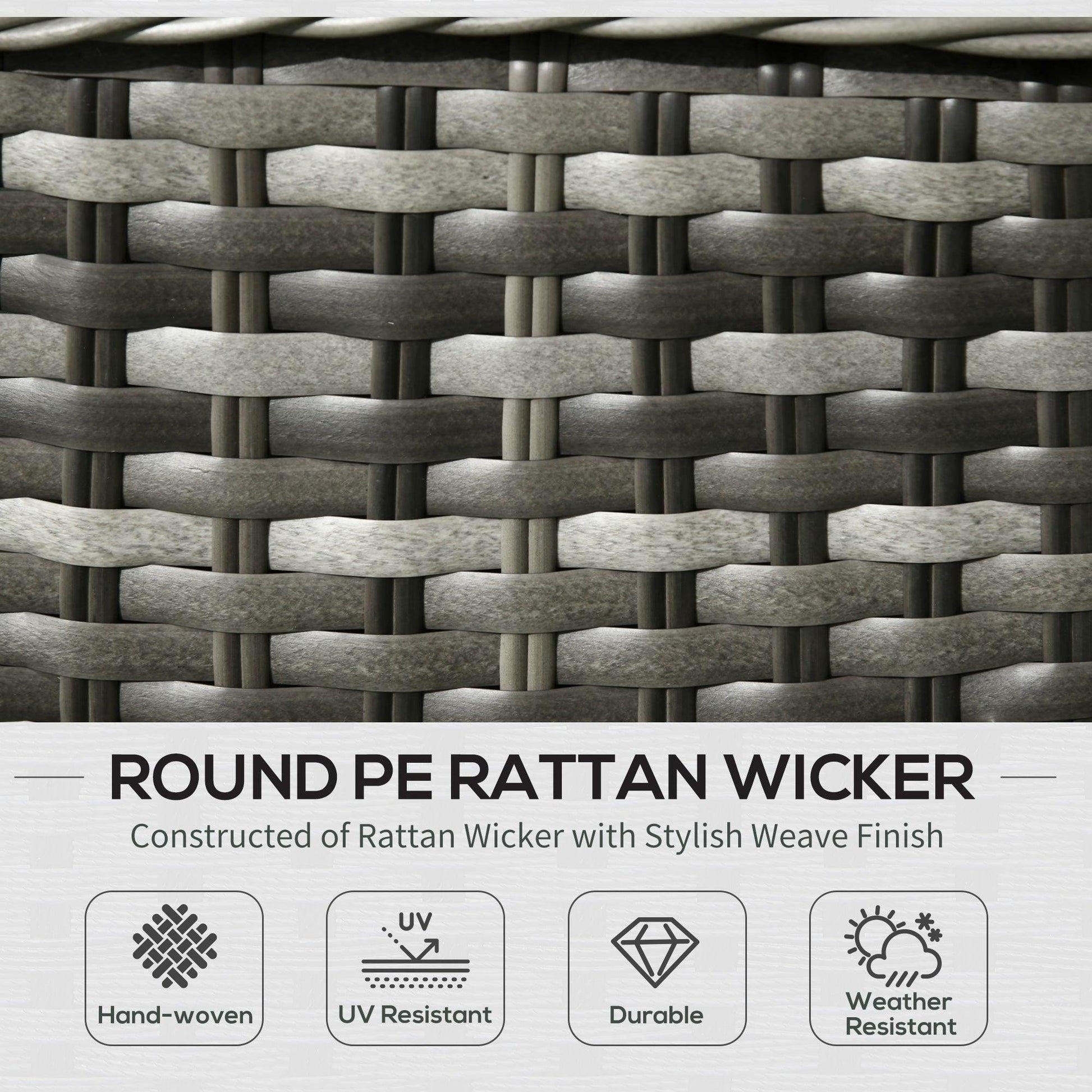 Outsunny Grey Outdoor Sofa Set with Coffee Table - 4 Piece - ALL4U RETAILER LTD