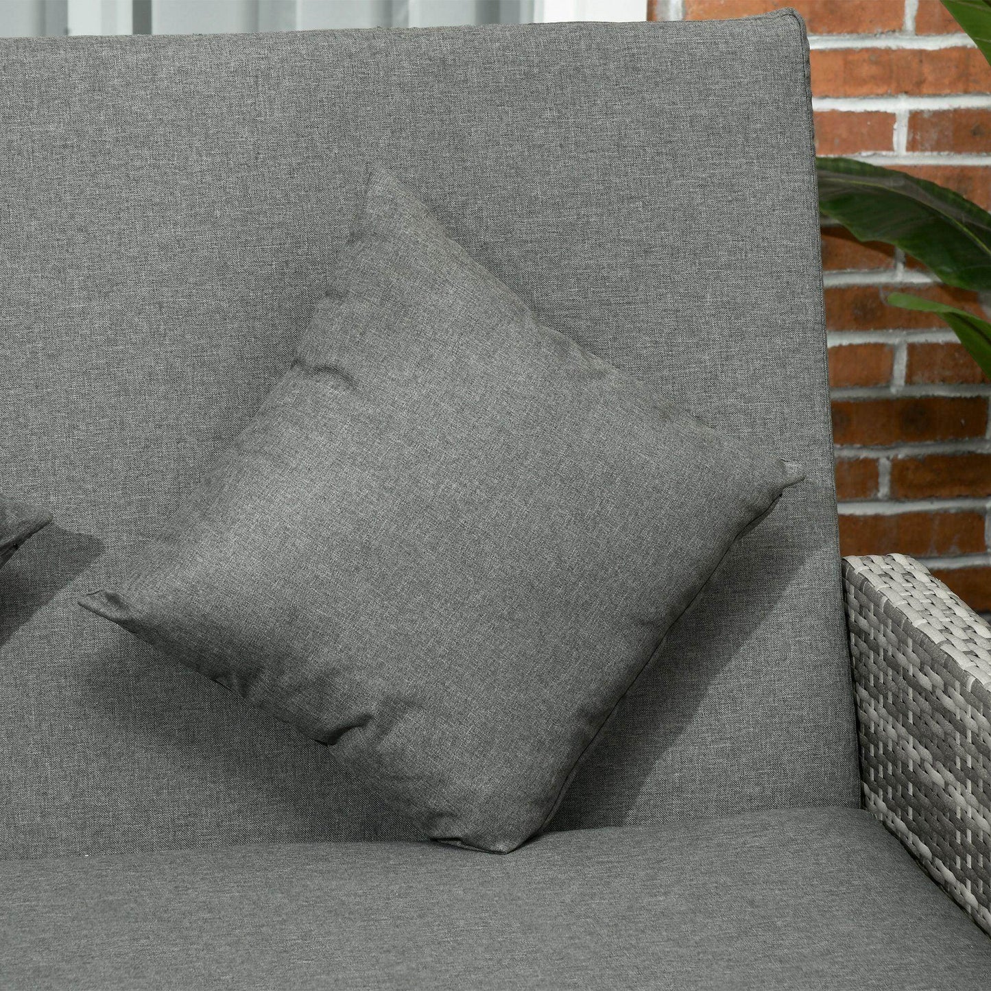 Outsunny Grey Rattan Sofa Daybed - ALL4U RETAILER LTD