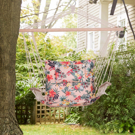 Outsunny Hammock Chair - Stylish Floral Print - ALL4U RETAILER LTD