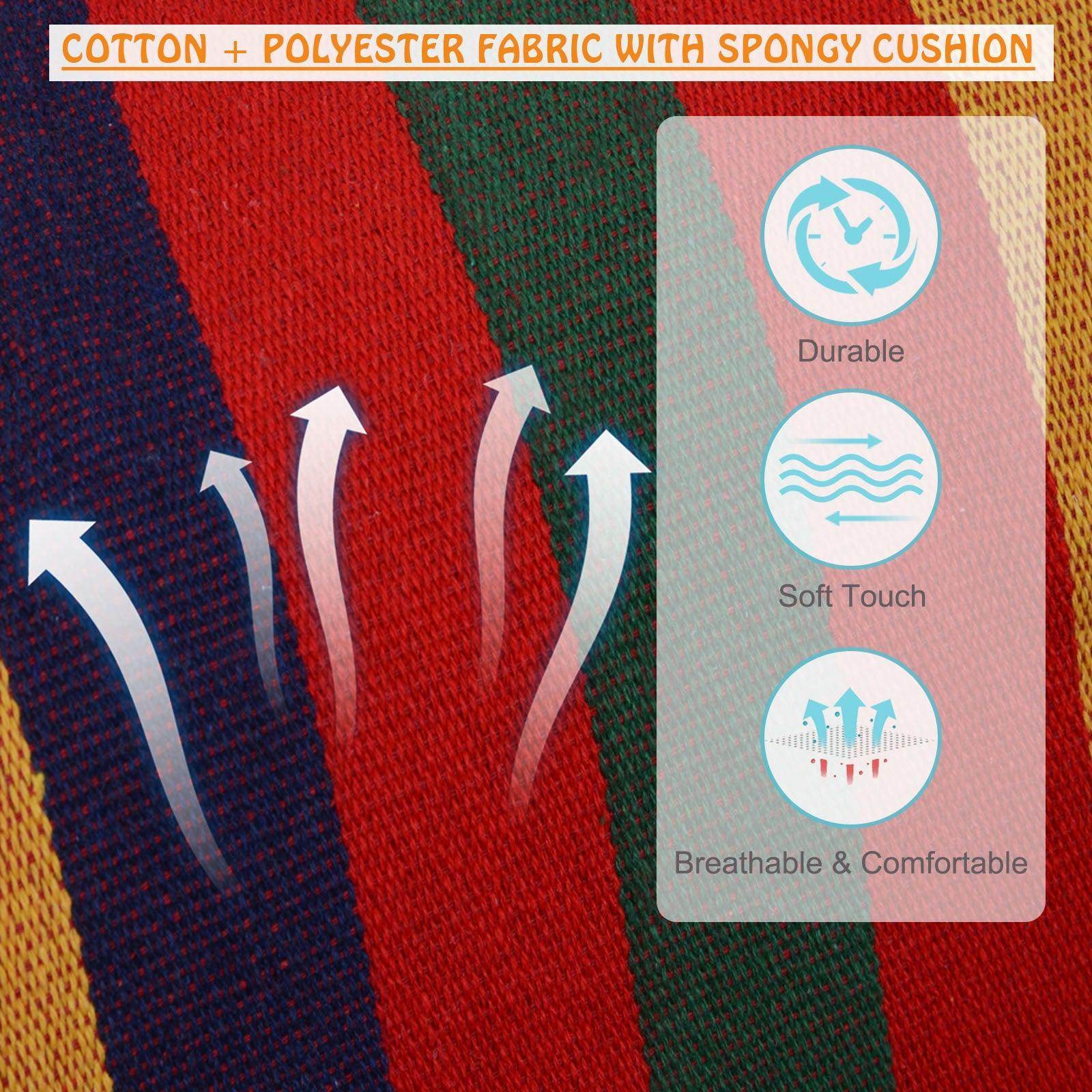 Outsunny Hanging Hammock Chair - Colorful Striped Tree Swing - ALL4U RETAILER LTD