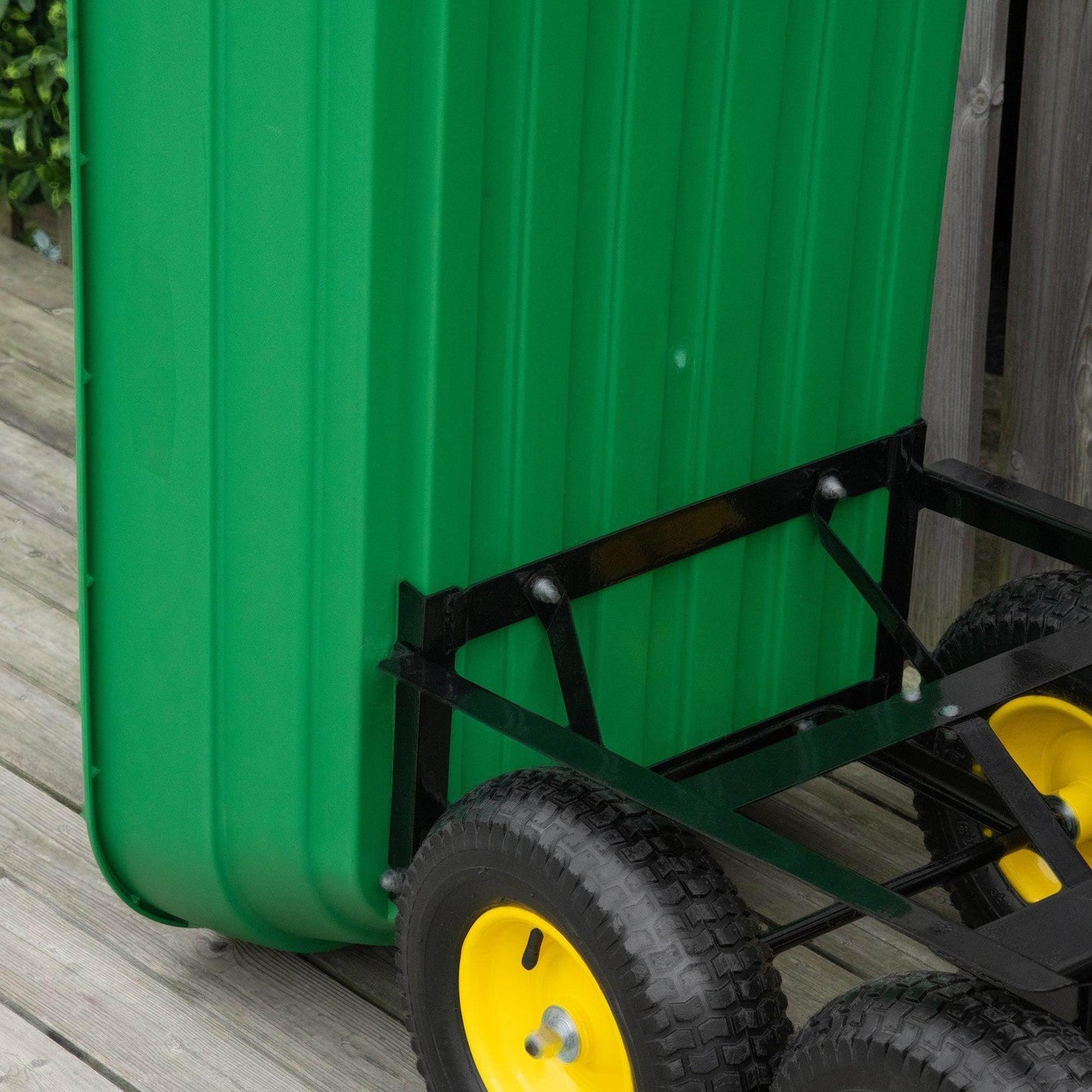 Outsunny Heavy Duty Garden Trolley - Green - ALL4U RETAILER LTD