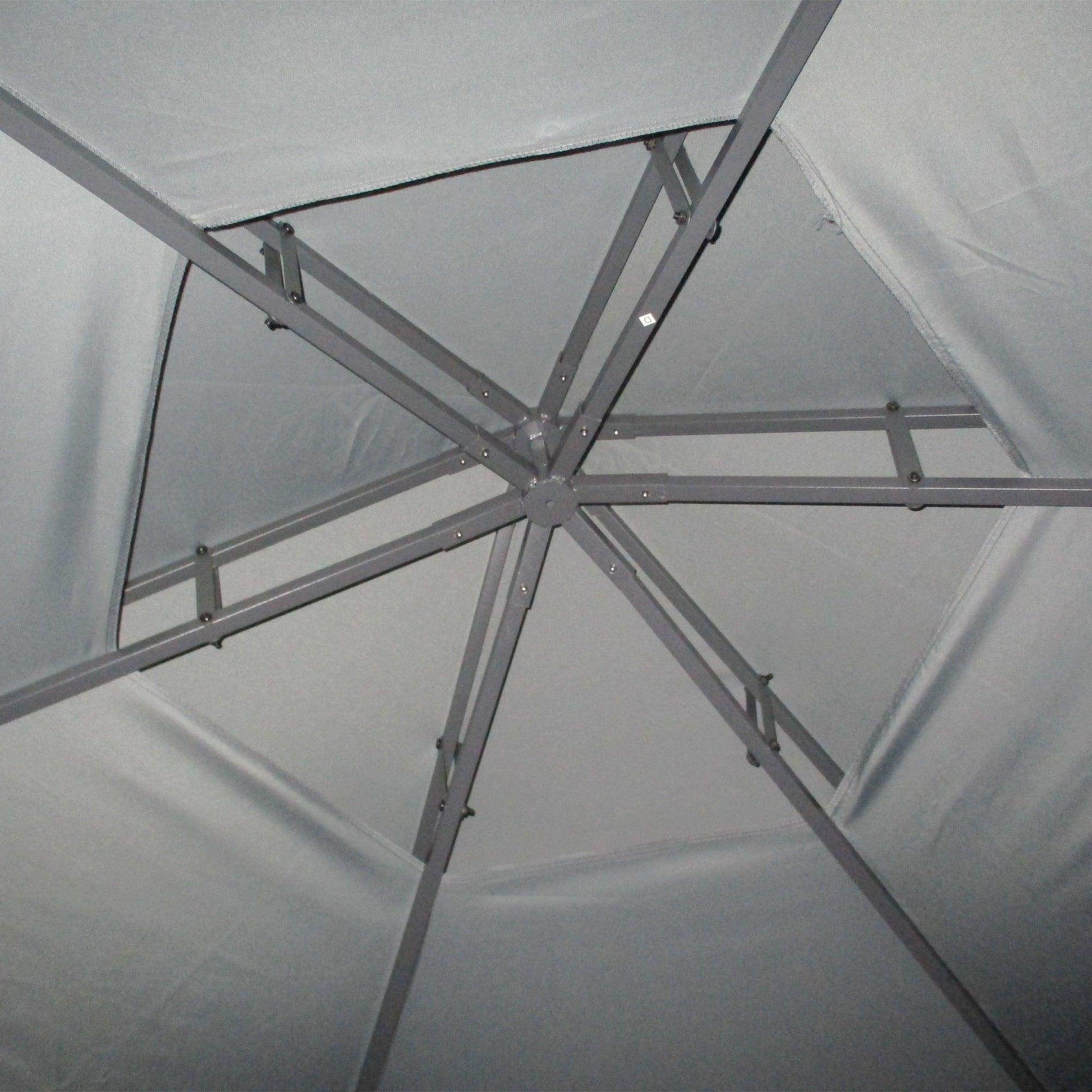 Outsunny Hexagon Gazebo Canopy Tent - Grey - ALL4U RETAILER LTD
