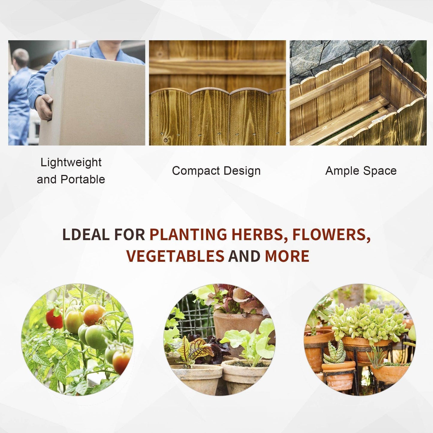 Outsunny Large Garden Planter Box - 80L - ALL4U RETAILER LTD