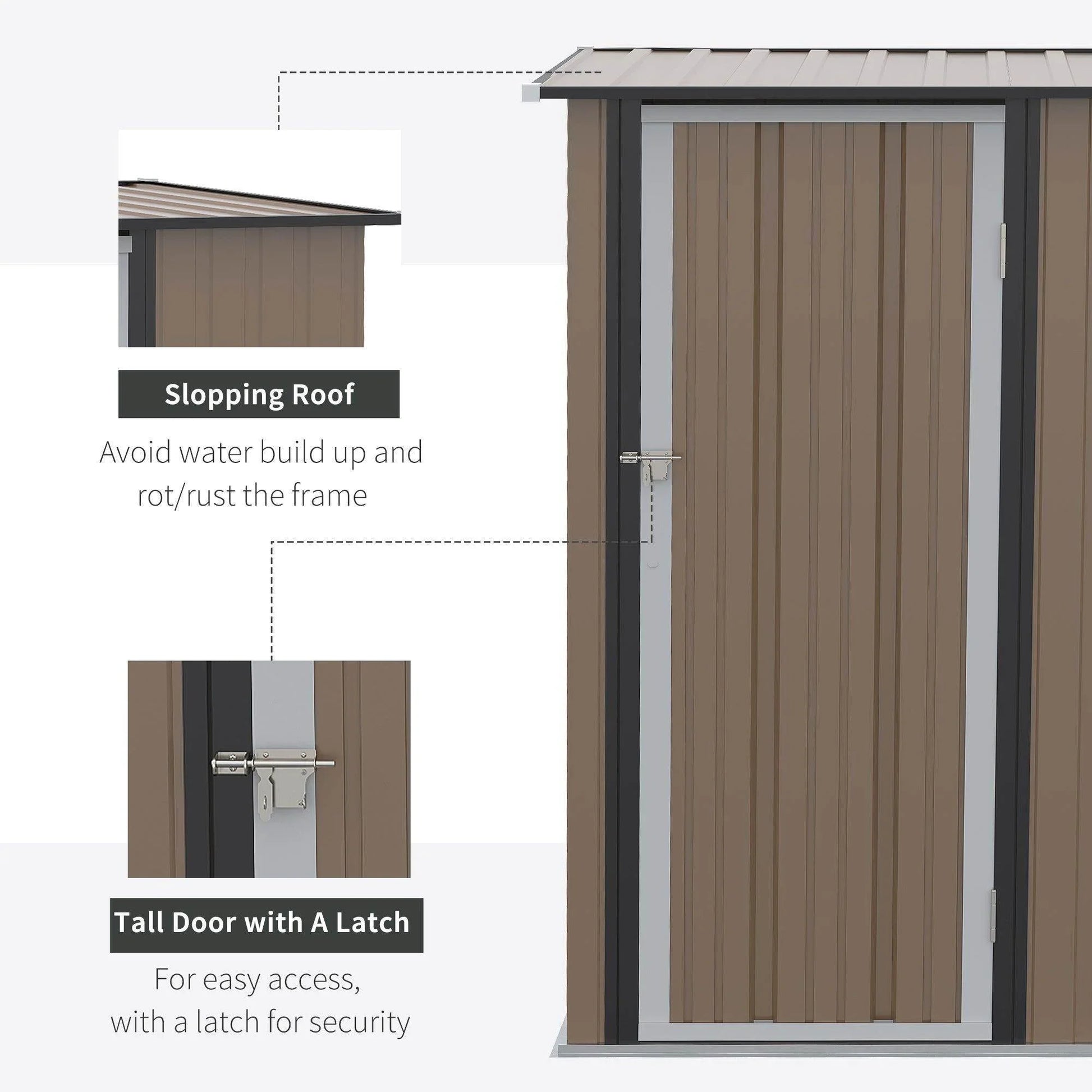 Outsunny Metal Garden Shed - Secure Outdoor Storage - ALL4U RETAILER LTD