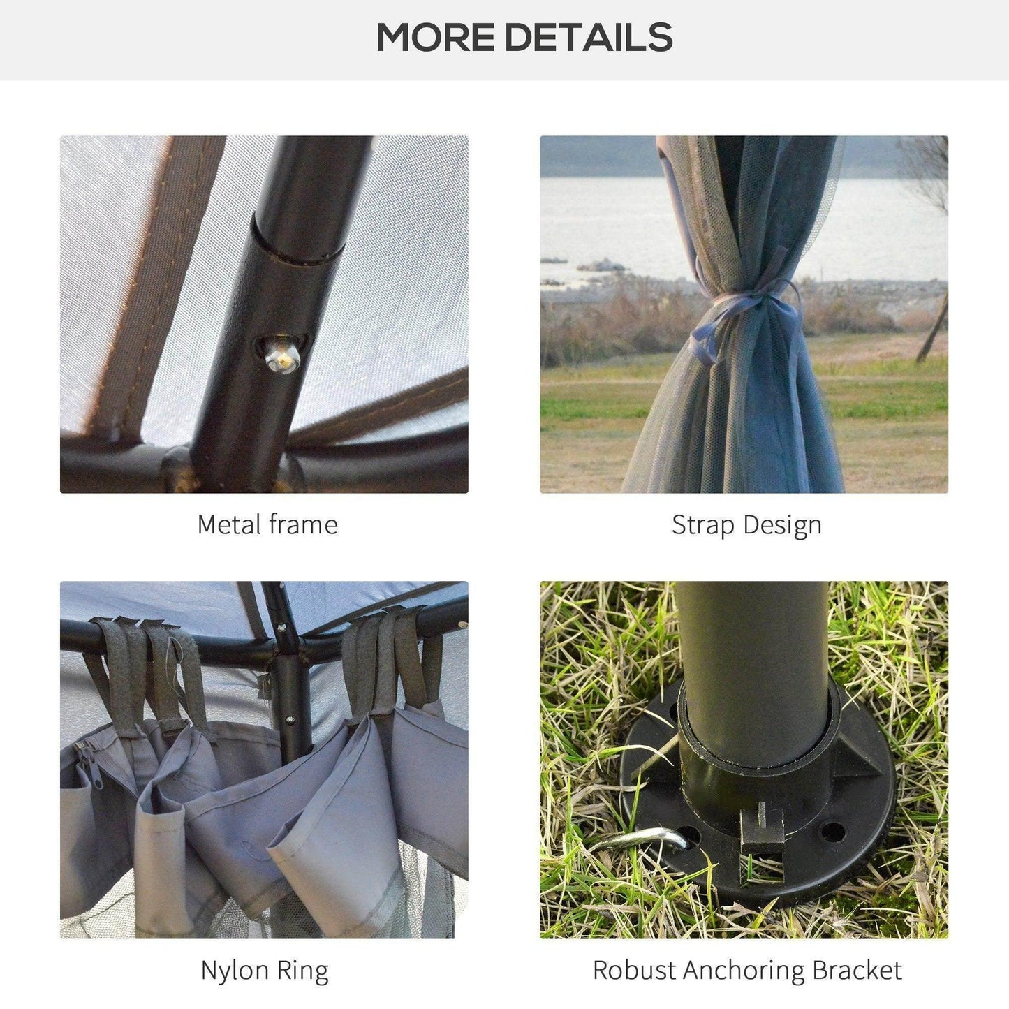 Outsunny Metal Gazebo - 3x3m Roof Tent - ALL4U RETAILER LTD