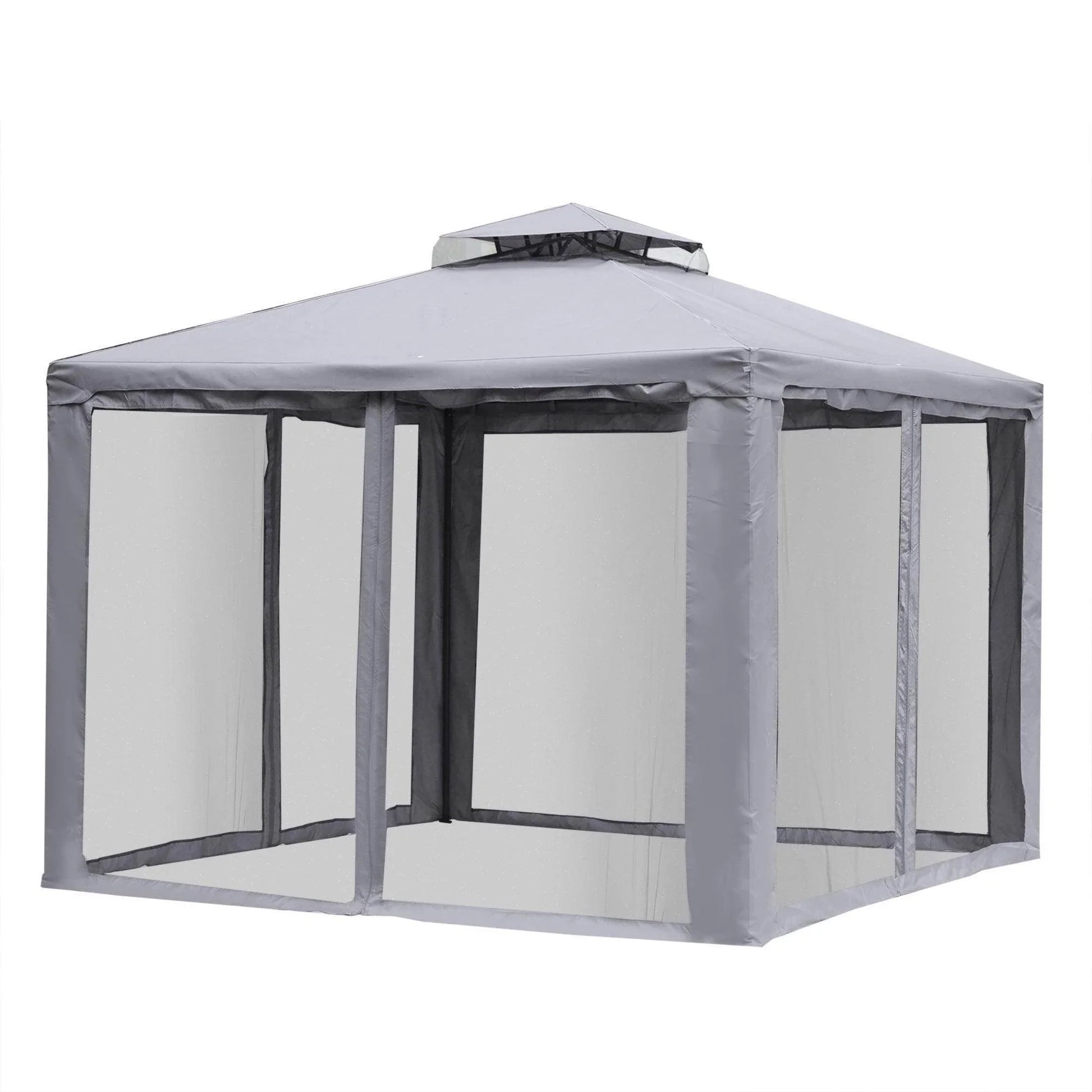 Outsunny Metal Gazebo - 3x3m Roof Tent - ALL4U RETAILER LTD