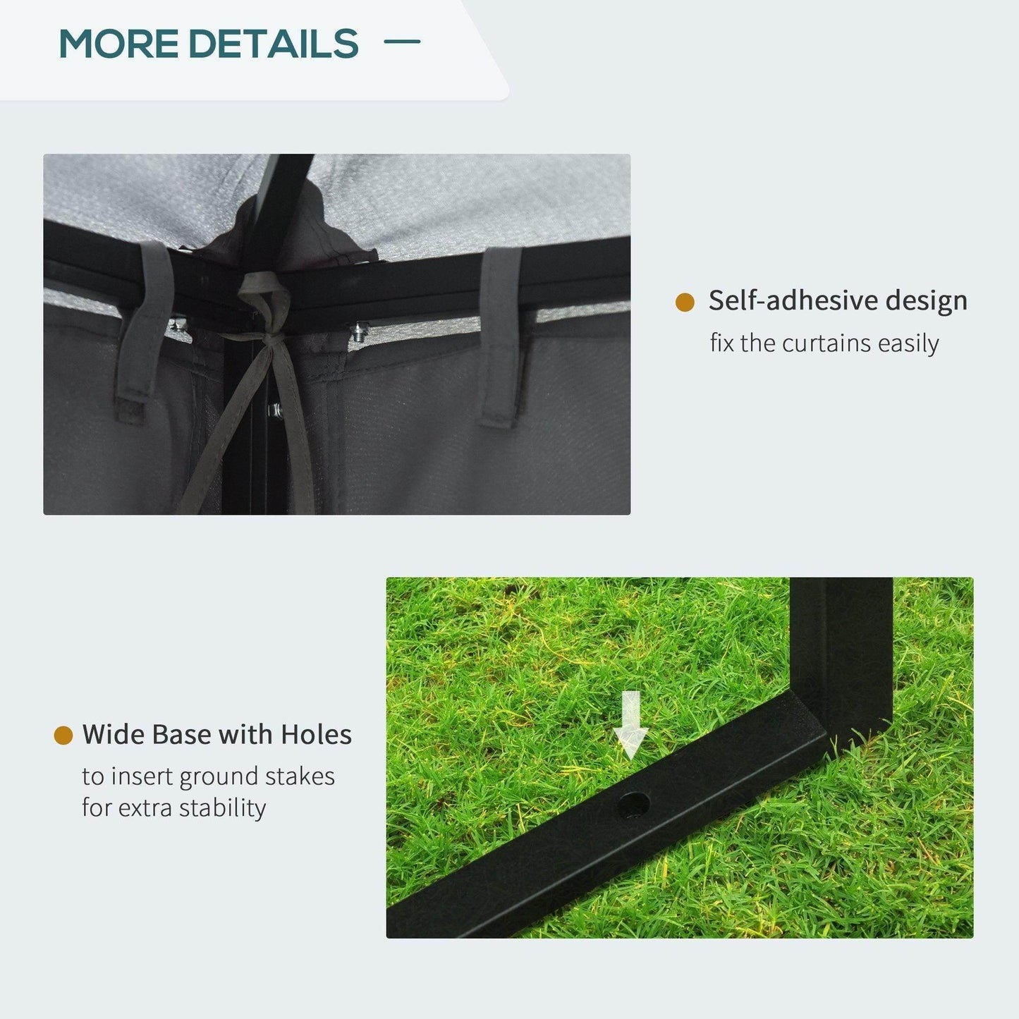 Outsunny Metal Gazebo Canopy - Dark Grey - ALL4U RETAILER LTD