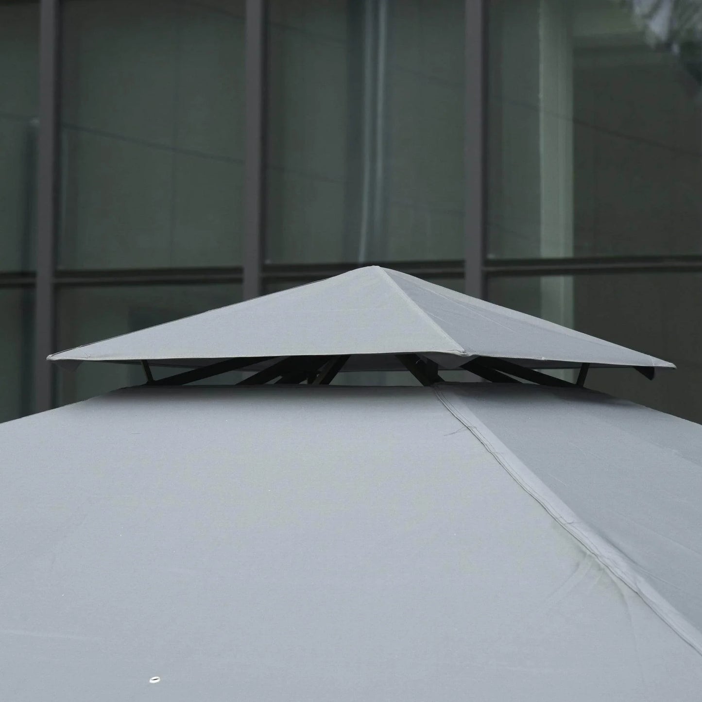 Outsunny Metal Gazebo Canopy - Dark Grey - ALL4U RETAILER LTD
