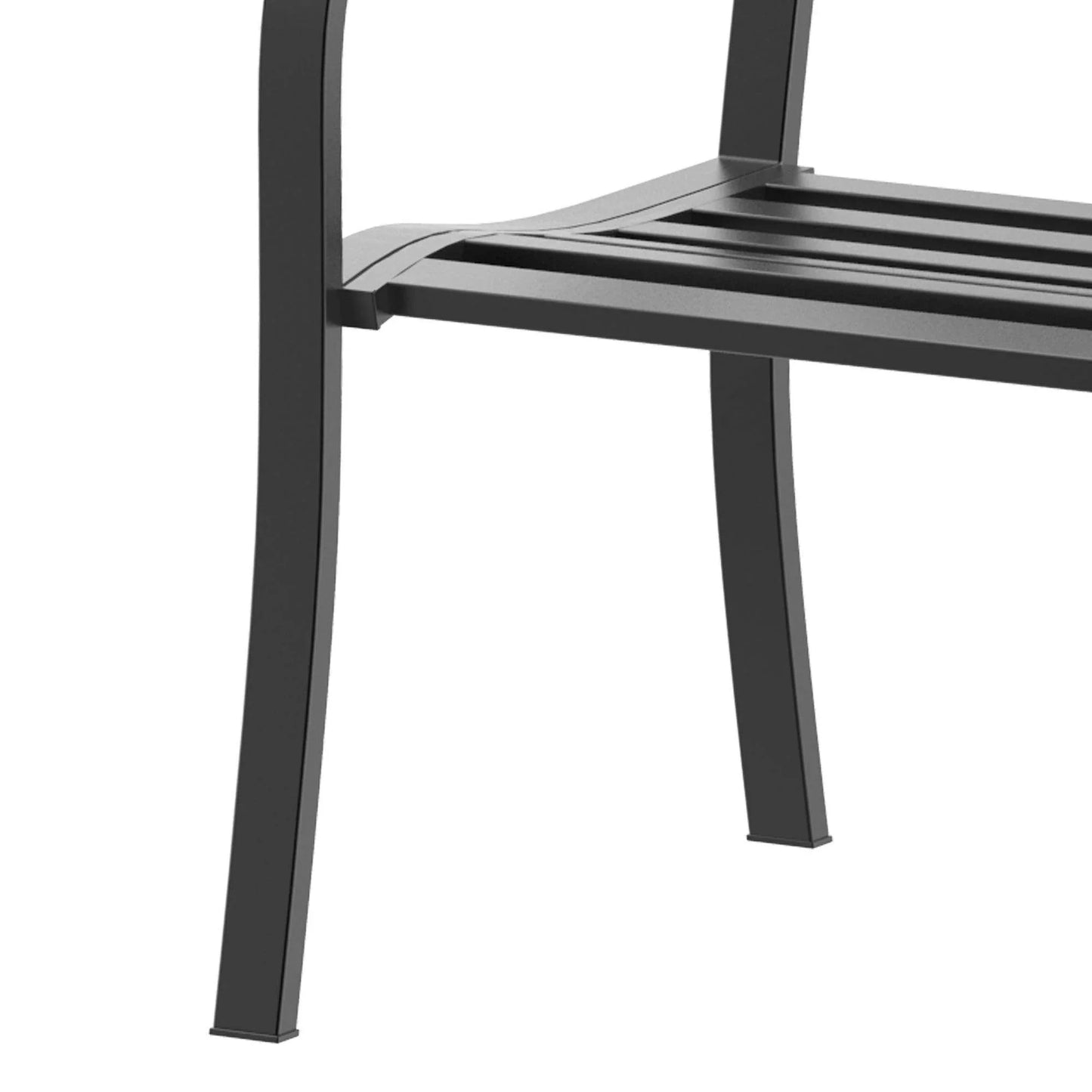 Outsunny Metal Outdoor Bench with Mesh Backrest - Black - ALL4U RETAILER LTD