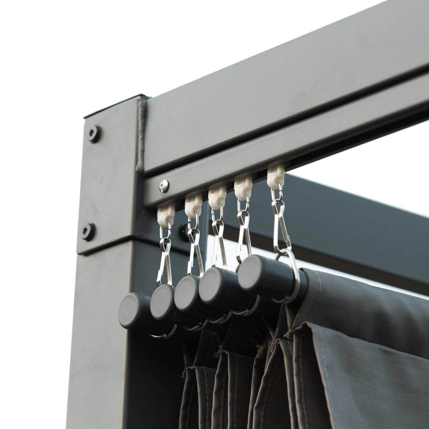 Outsunny Metal Pergola Gazebo - 4x3m - Retractable Canopy - ALL4U RETAILER LTD