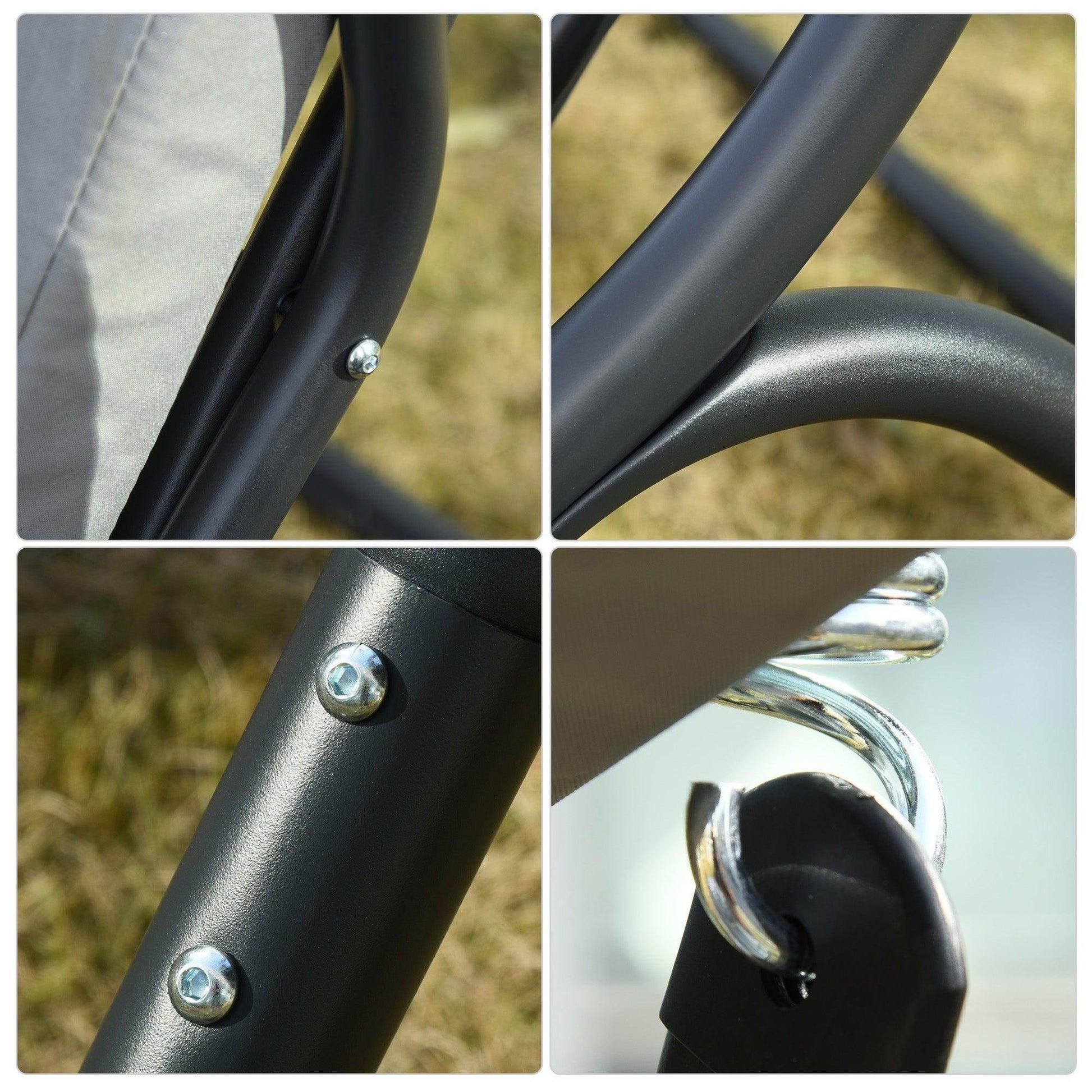 Outsunny Modern Garden Swing Chair with Canopy - Grey - ALL4U RETAILER LTD