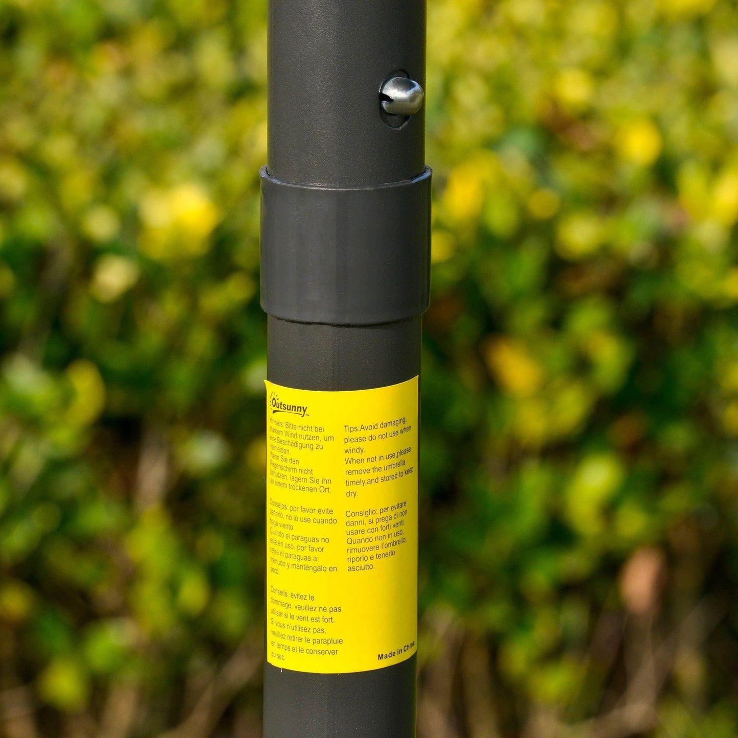 Outsunny Outdoor 2.7m LED Umbrella - Grey - ALL4U RETAILER LTD