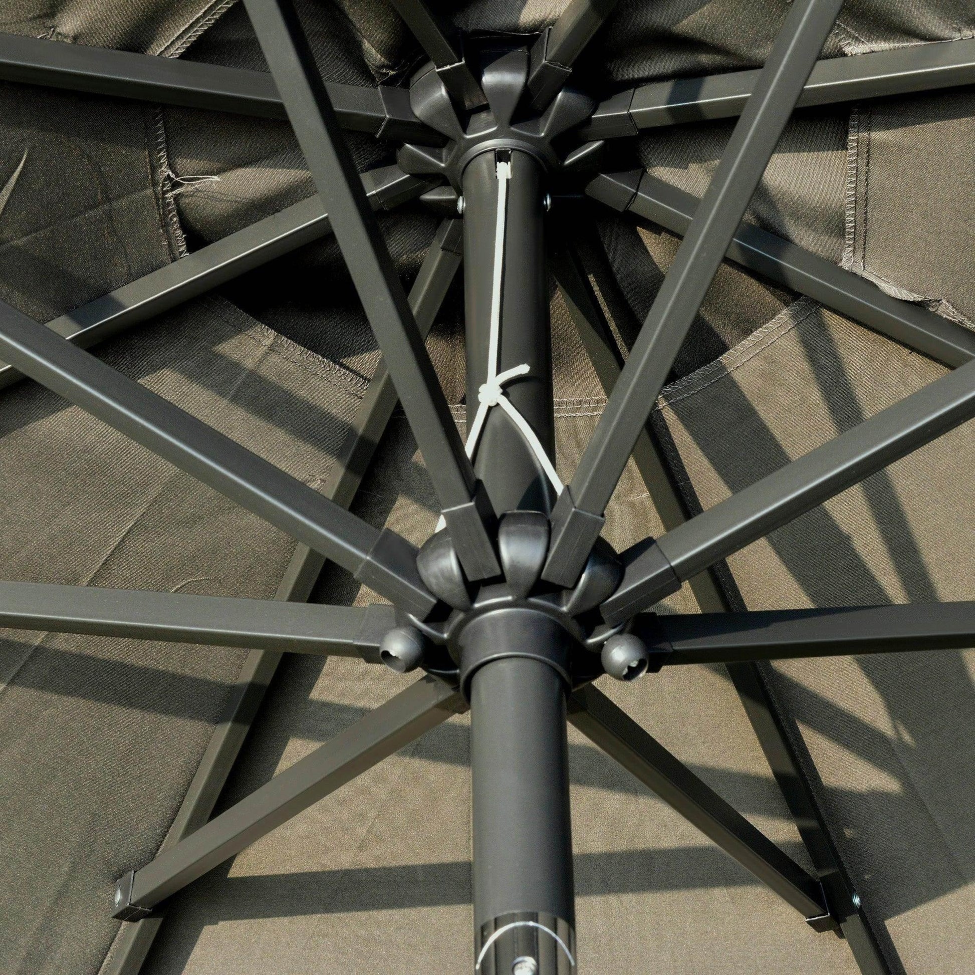 Outsunny Outdoor 2.7m LED Umbrella - Grey - ALL4U RETAILER LTD