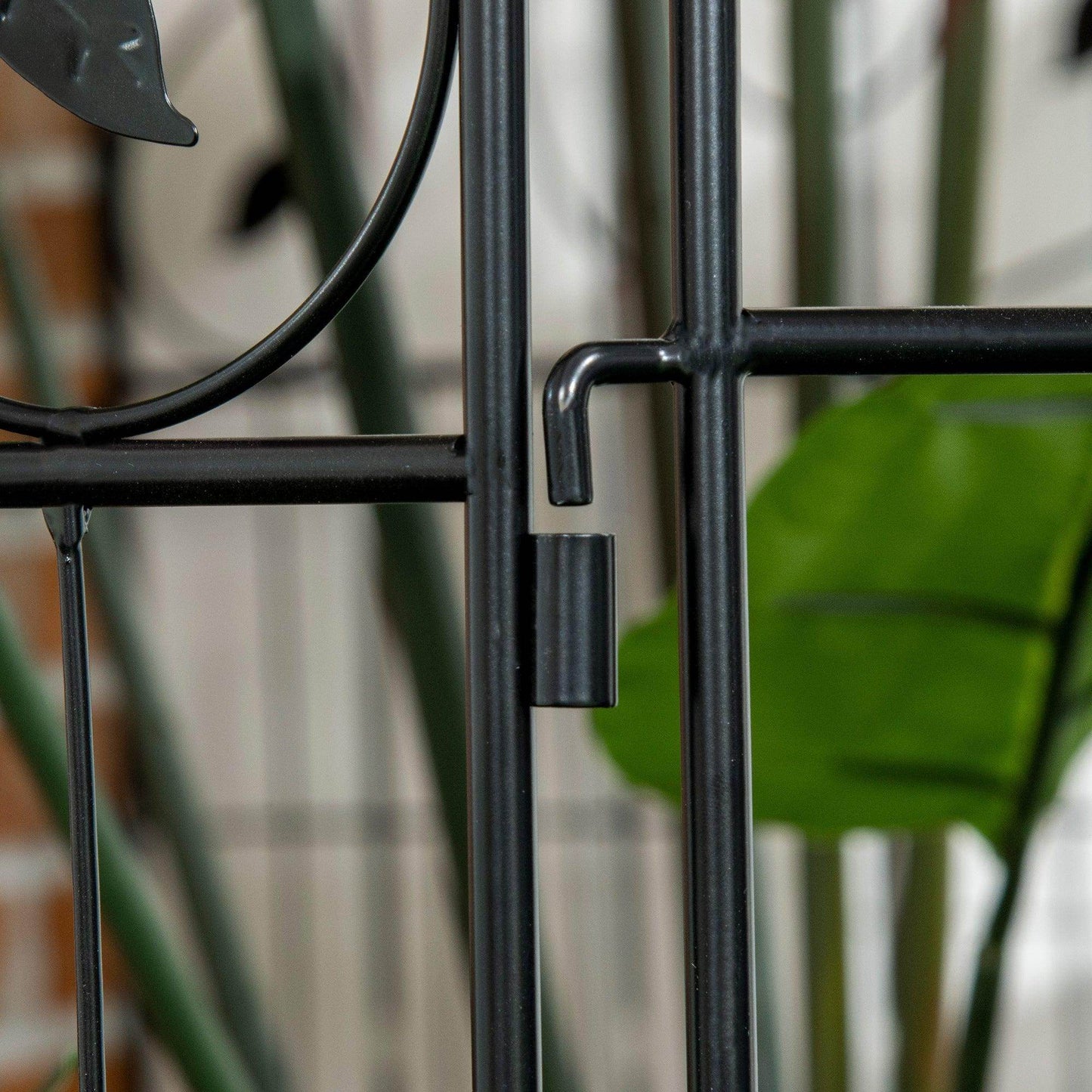 Outsunny Outdoor Black Metal Garden Fence Panels - 4PCs 43in x 11.5ft - ALL4U RETAILER LTD