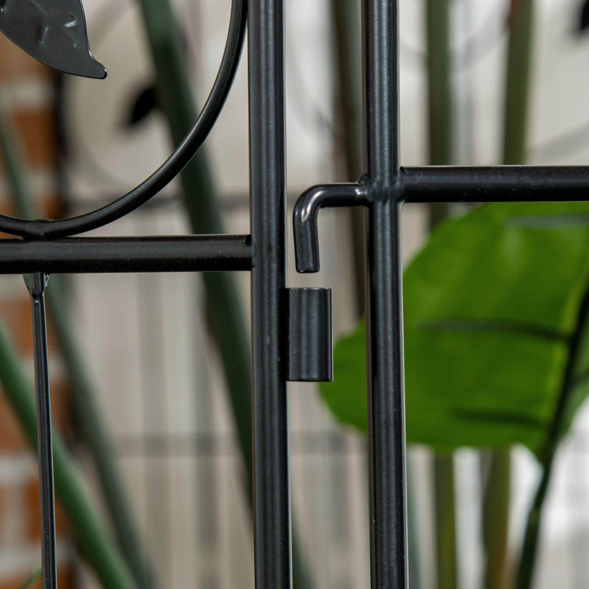 Outsunny Outdoor Black Metal Garden Fence Panels - 4PCs 43in x 11.5ft - ALL4U RETAILER LTD