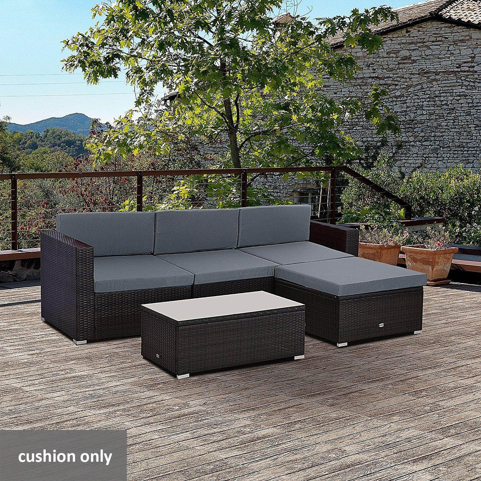 Outsunny Outdoor Cushion Pad Set for Rattan Furniture - ALL4U RETAILER LTD