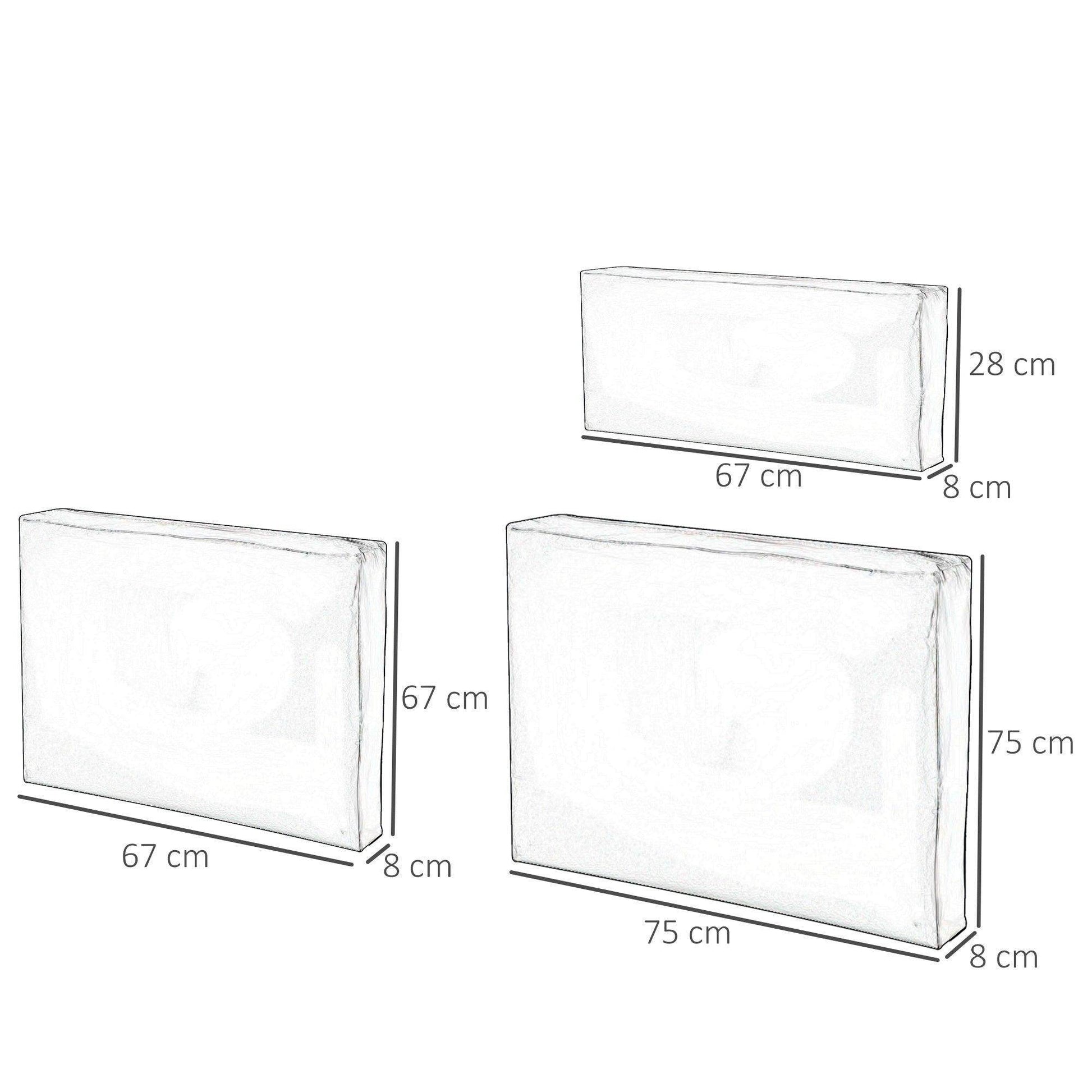 Outsunny Outdoor Cushion Pad Set for Rattan Furniture - ALL4U RETAILER LTD