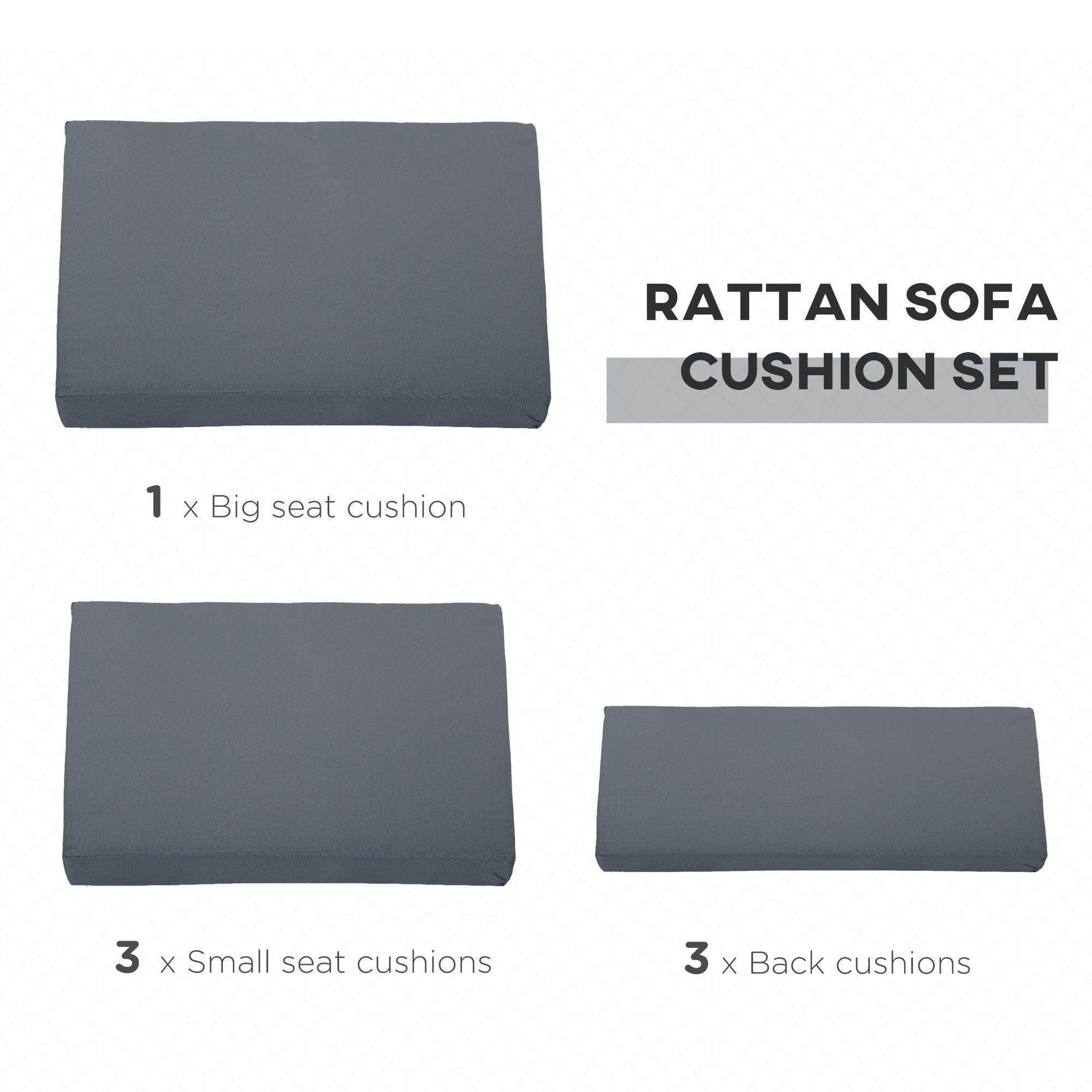 Outsunny Outdoor Cushion Pad Set for Rattan Furniture - ALL4U RETAILER LTD