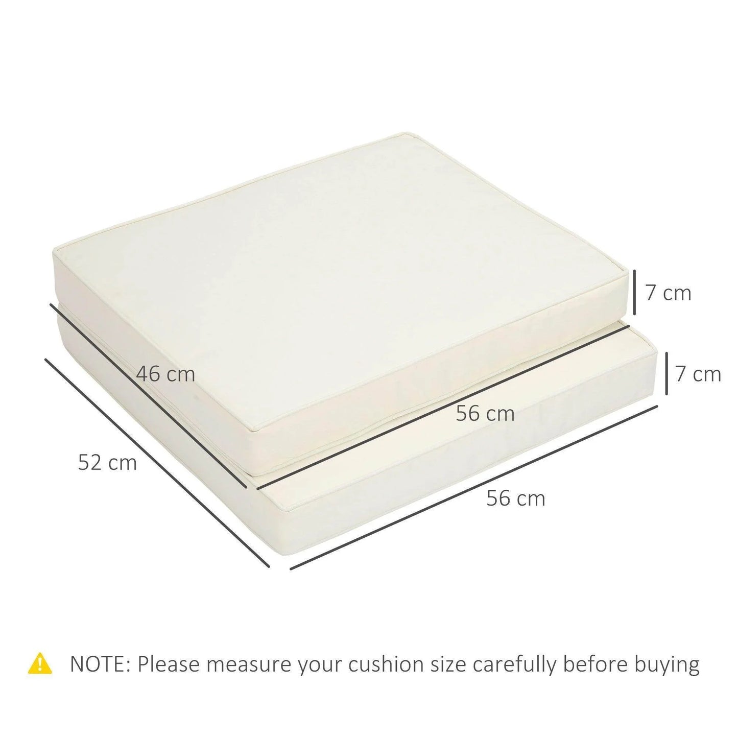 Outsunny Outdoor Cushion Set - Cream White - ALL4U RETAILER LTD