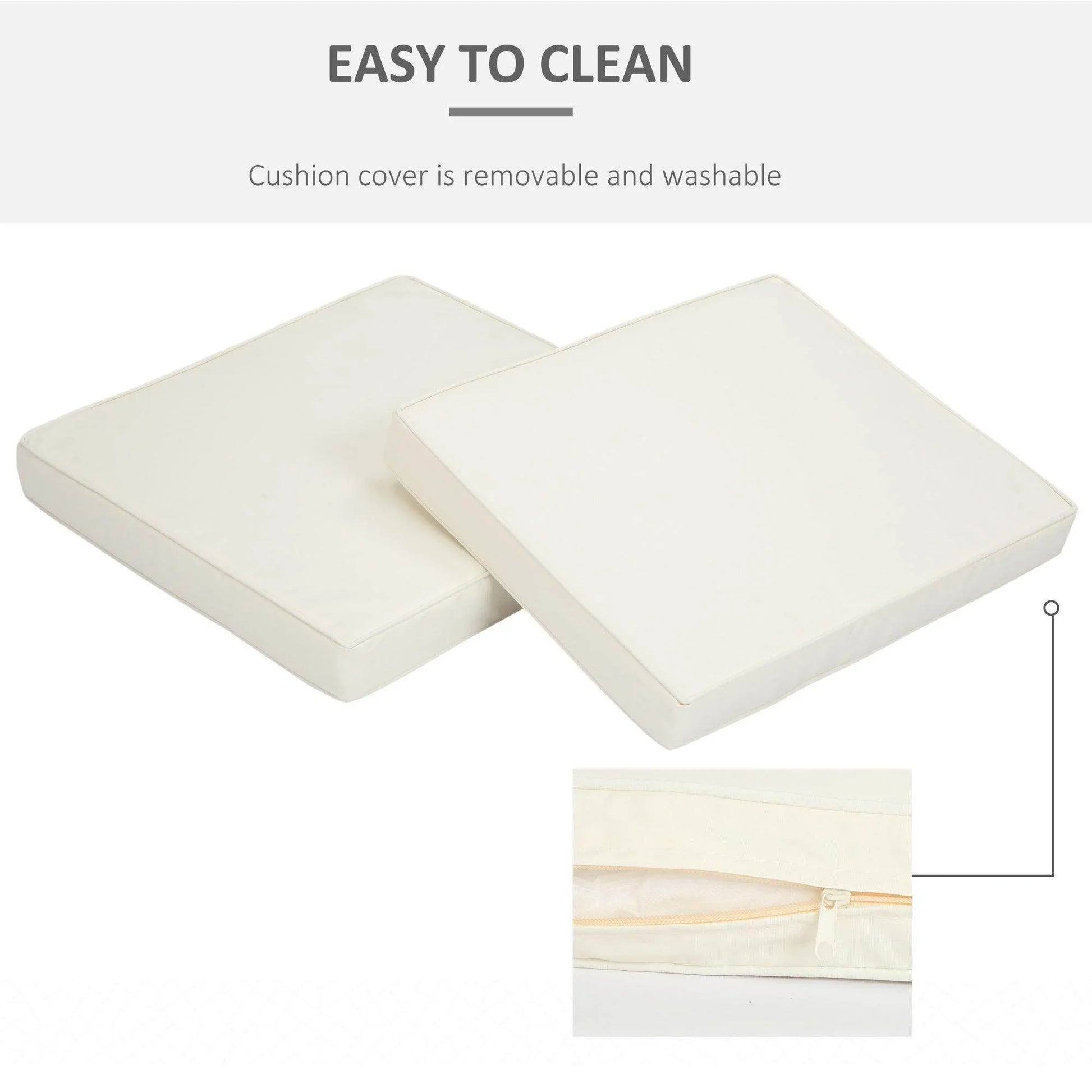 Outsunny Outdoor Cushion Set - Cream White - ALL4U RETAILER LTD
