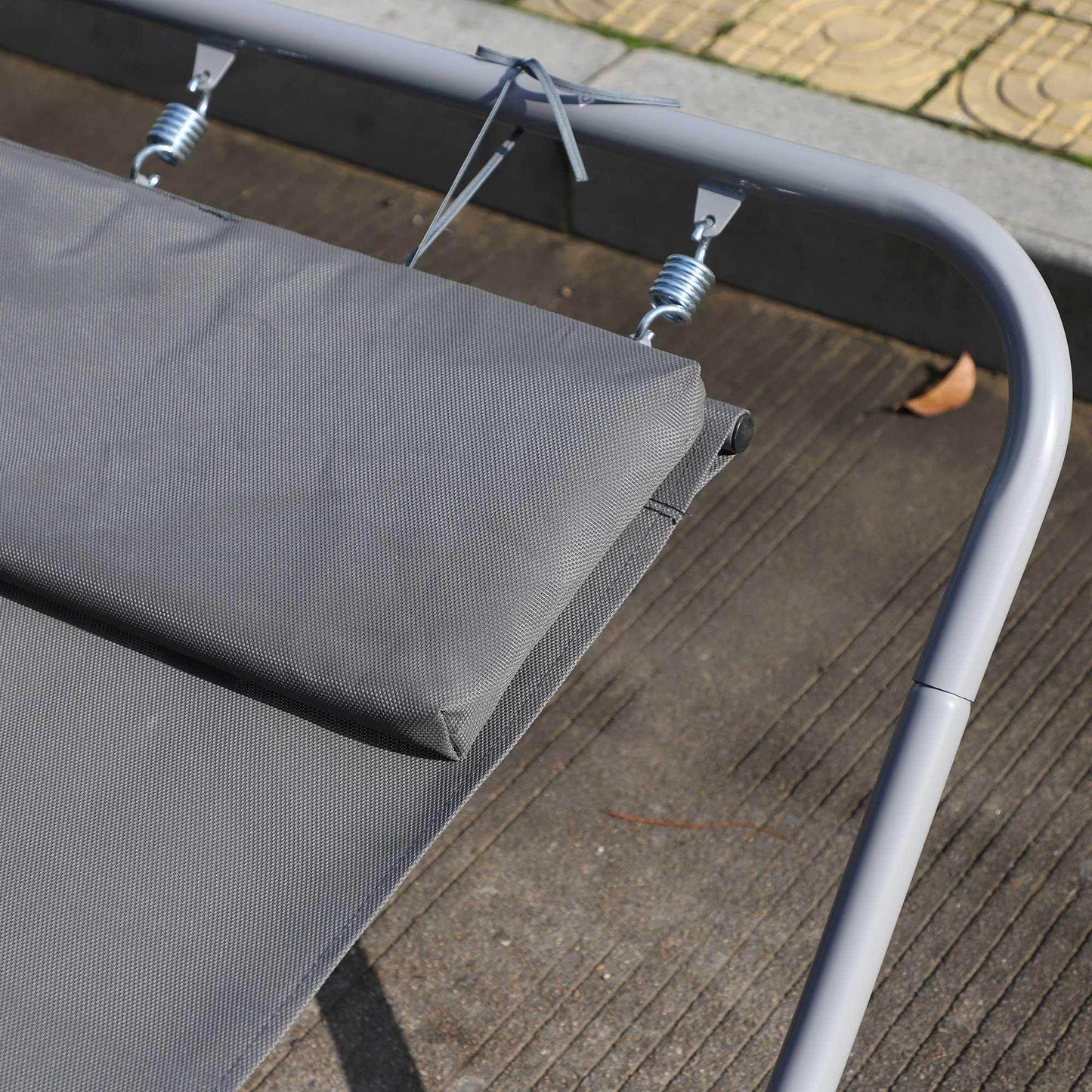 Outsunny Outdoor Double Rocking Bed Hammock in Grey - ALL4U RETAILER LTD