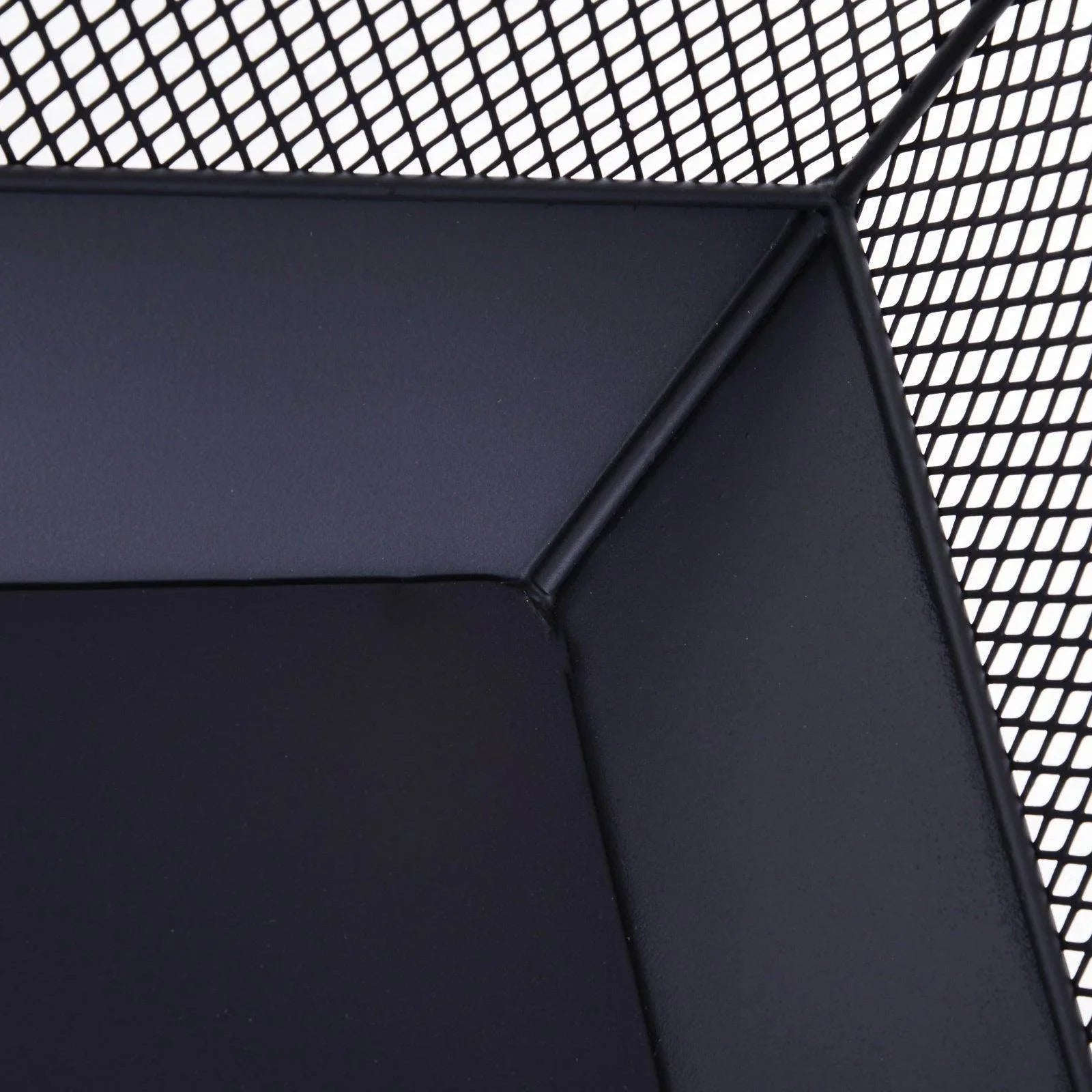 Outsunny Outdoor Fire Pit with Lid and Poker - 44 x 44 x 40cm - ALL4U RETAILER LTD