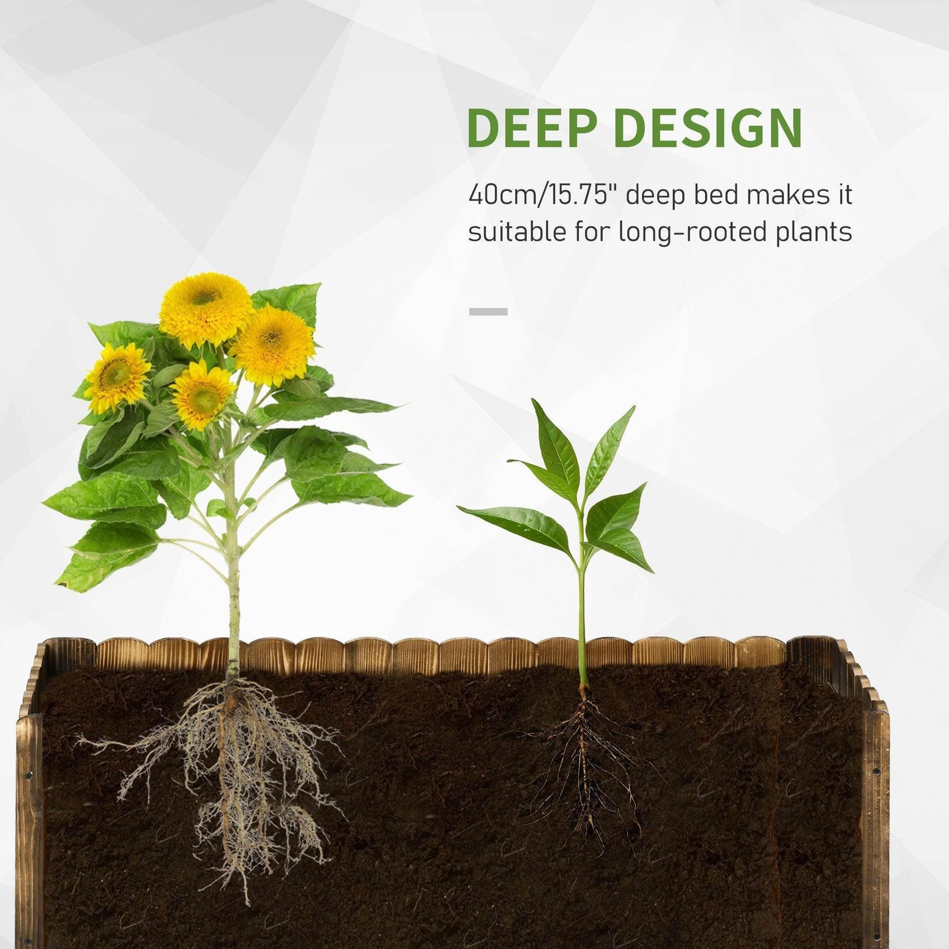 Outsunny Outdoor Flower Planter Box - Large Rectangular Raised Bed - ALL4U RETAILER LTD