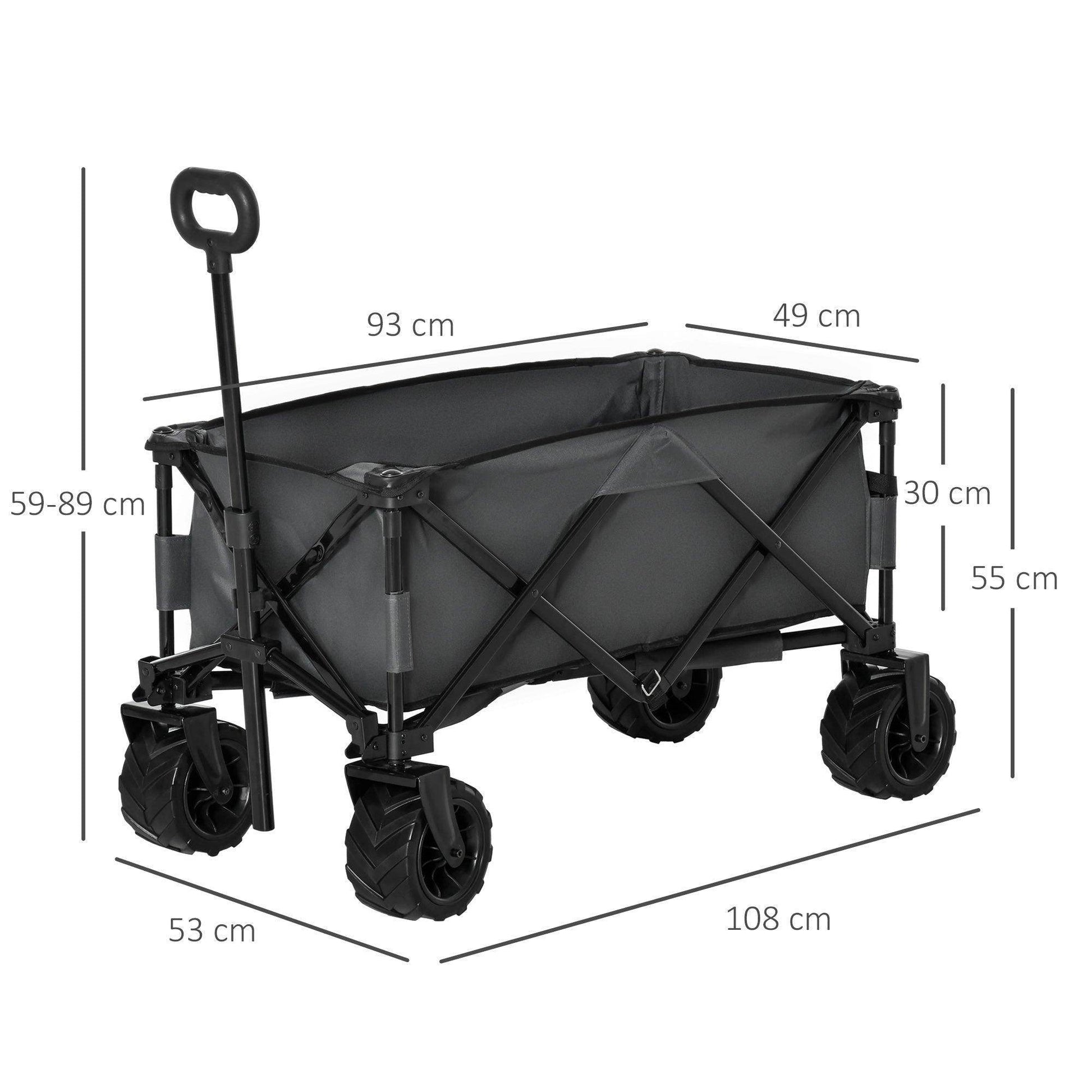 Outsunny Outdoor Folding Cargo Wagon - Dark Grey - ALL4U RETAILER LTD