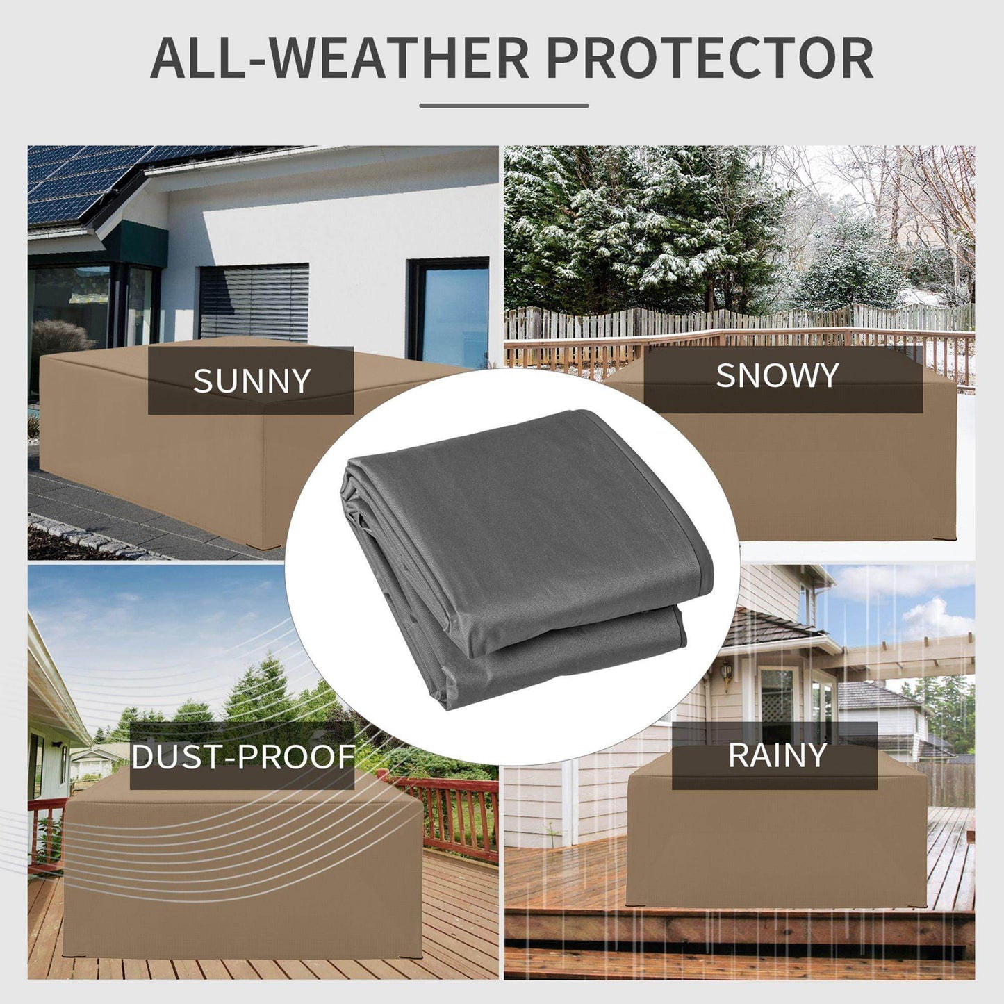 Outsunny Outdoor Furniture Cover Waterproof 275x205x90cm - Beige - ALL4U RETAILER LTD