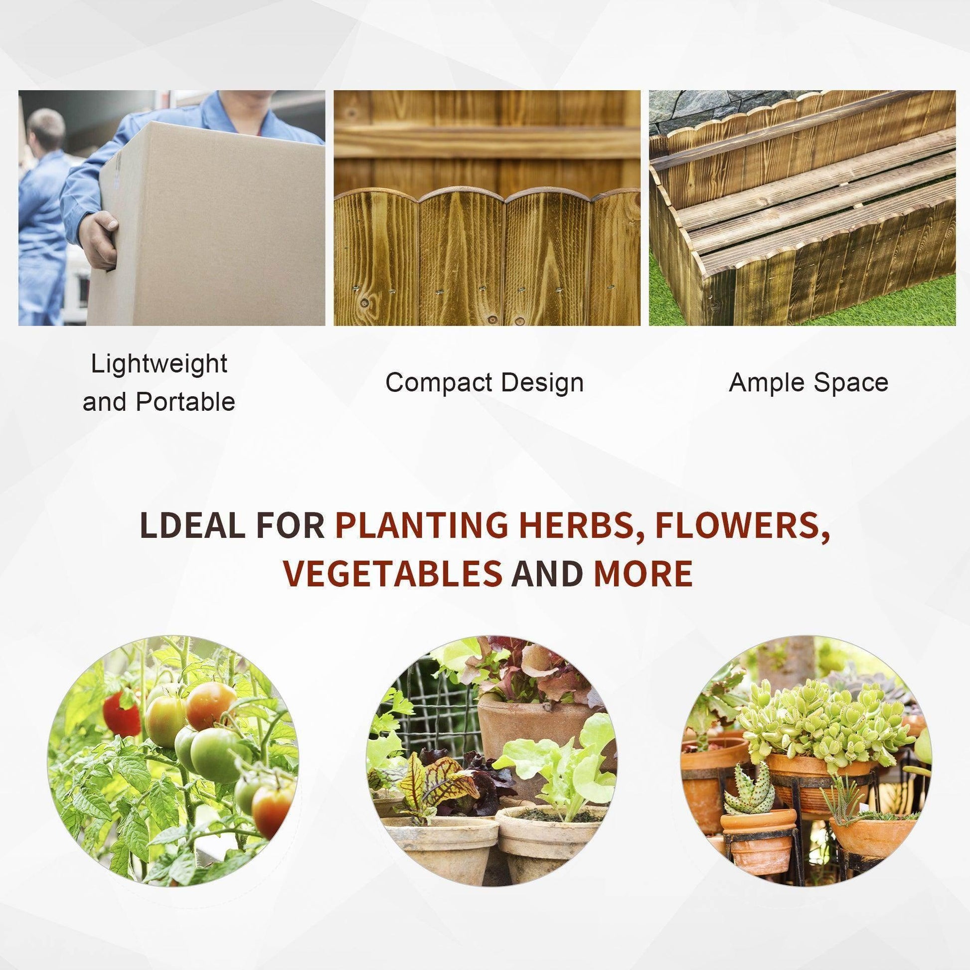 Outsunny Outdoor Garden Flower Raised Bed - ALL4U RETAILER LTD