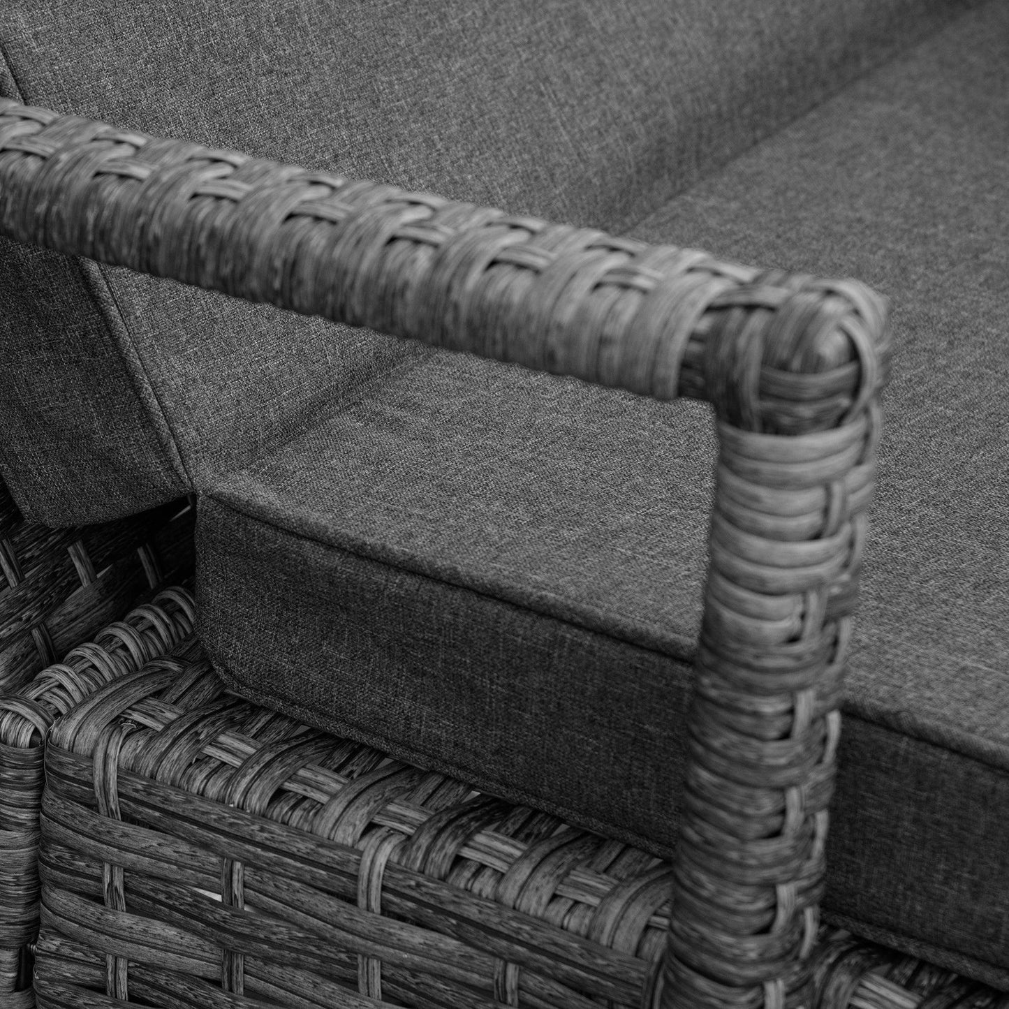 Outsunny Outdoor Grey Rattan Sun Loungers - Set of 2 - ALL4U RETAILER LTD