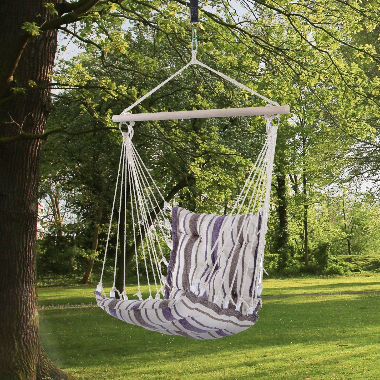 Outsunny Outdoor Hanging Hammock Swing Seat in Brown - ALL4U RETAILER LTD