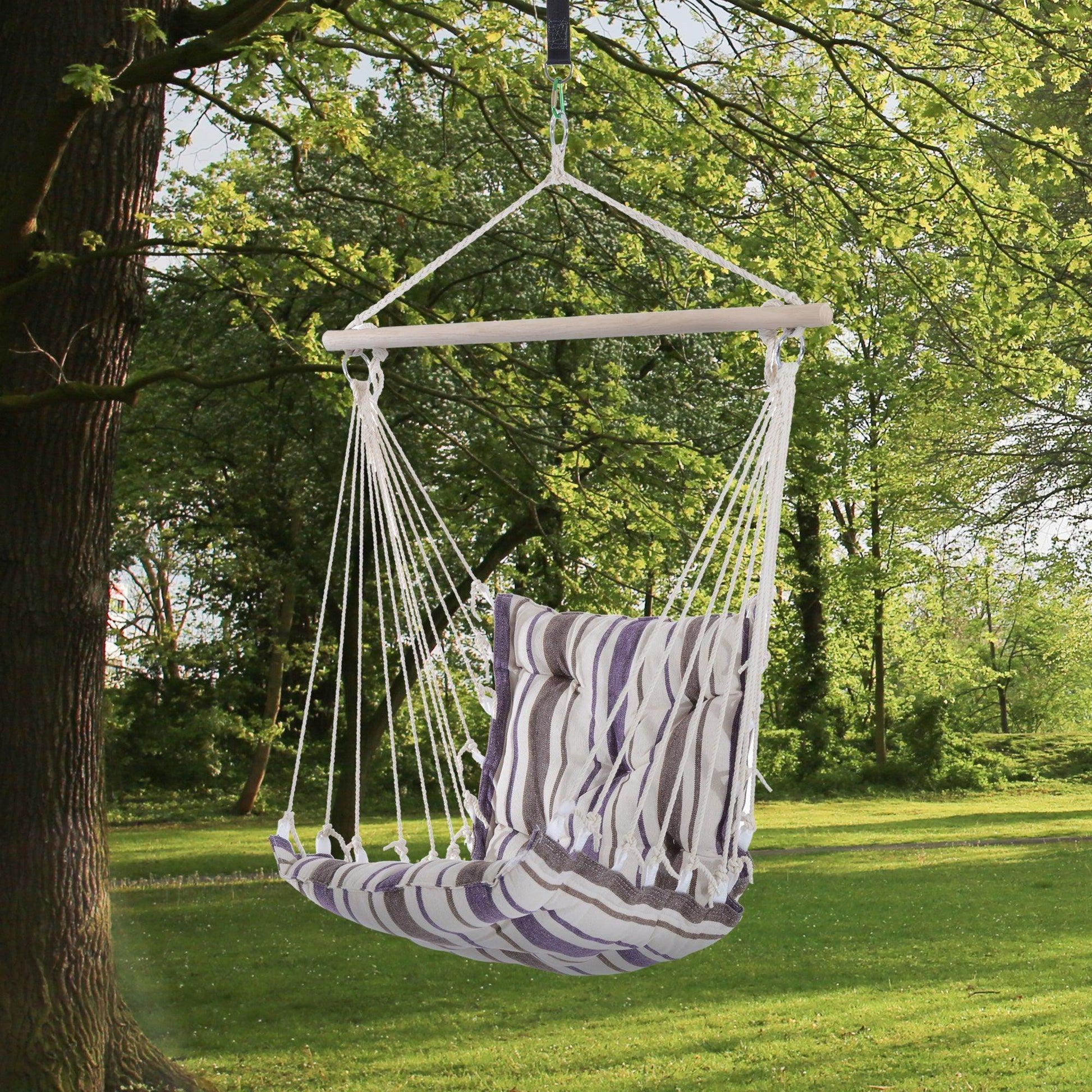 Outsunny Outdoor Hanging Hammock Swing Seat in Brown - ALL4U RETAILER LTD
