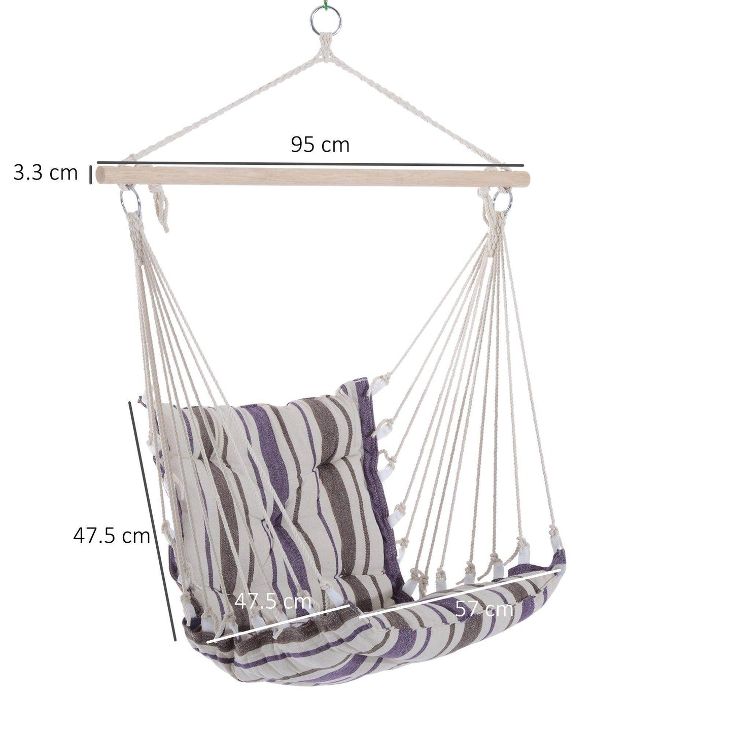 Outsunny Outdoor Hanging Hammock Swing Seat in Brown - ALL4U RETAILER LTD