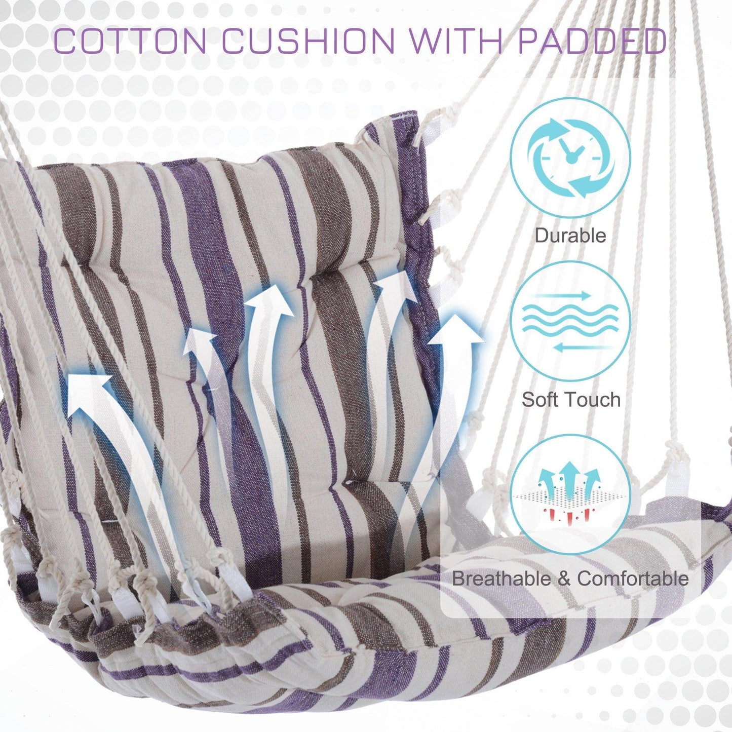 Outsunny Outdoor Hanging Hammock Swing Seat in Brown - ALL4U RETAILER LTD